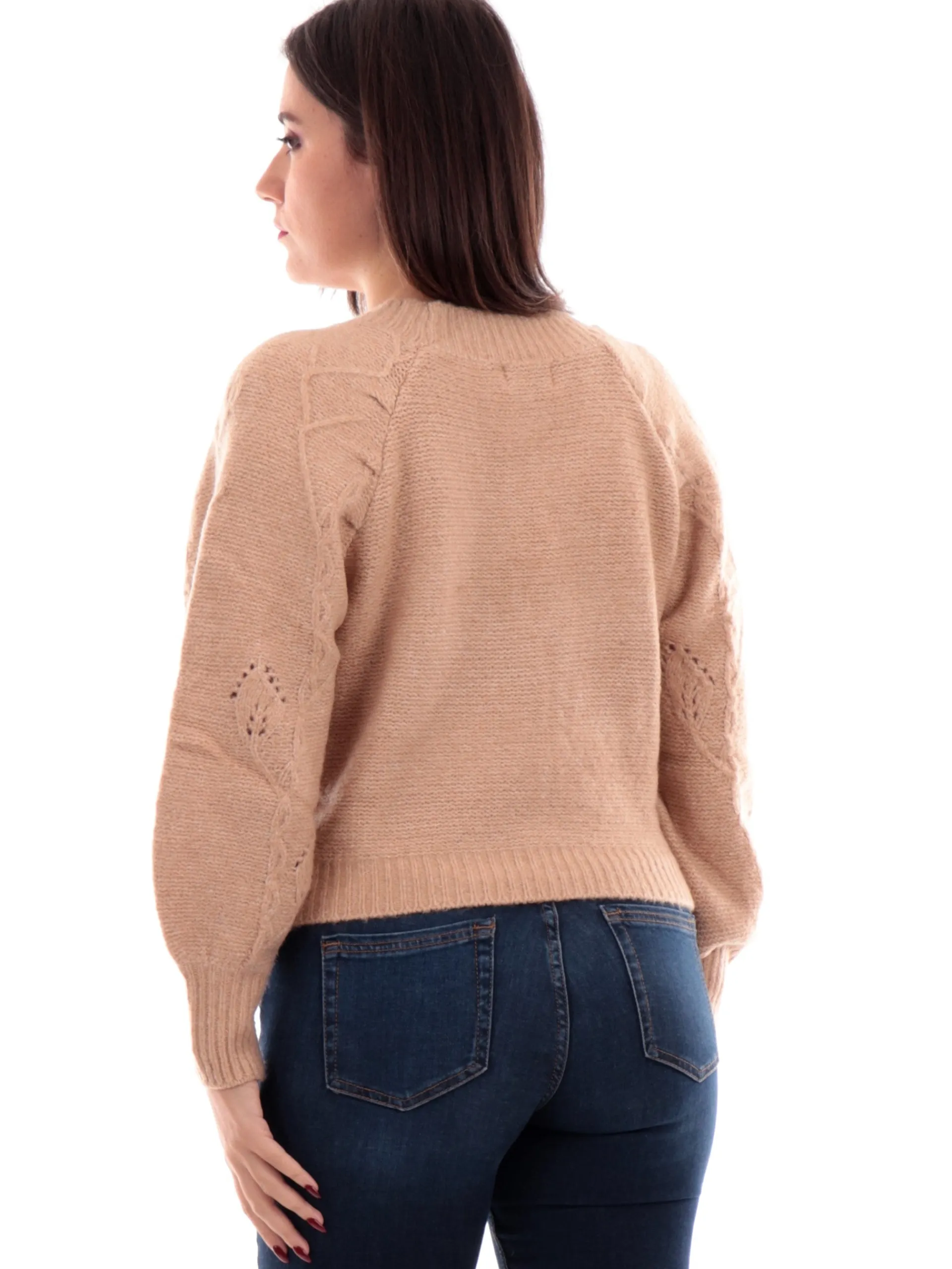 MOLLYBRACKEN Maglie*Cardigan Molly Bracken scollo a V beige da donna LA831ACN
