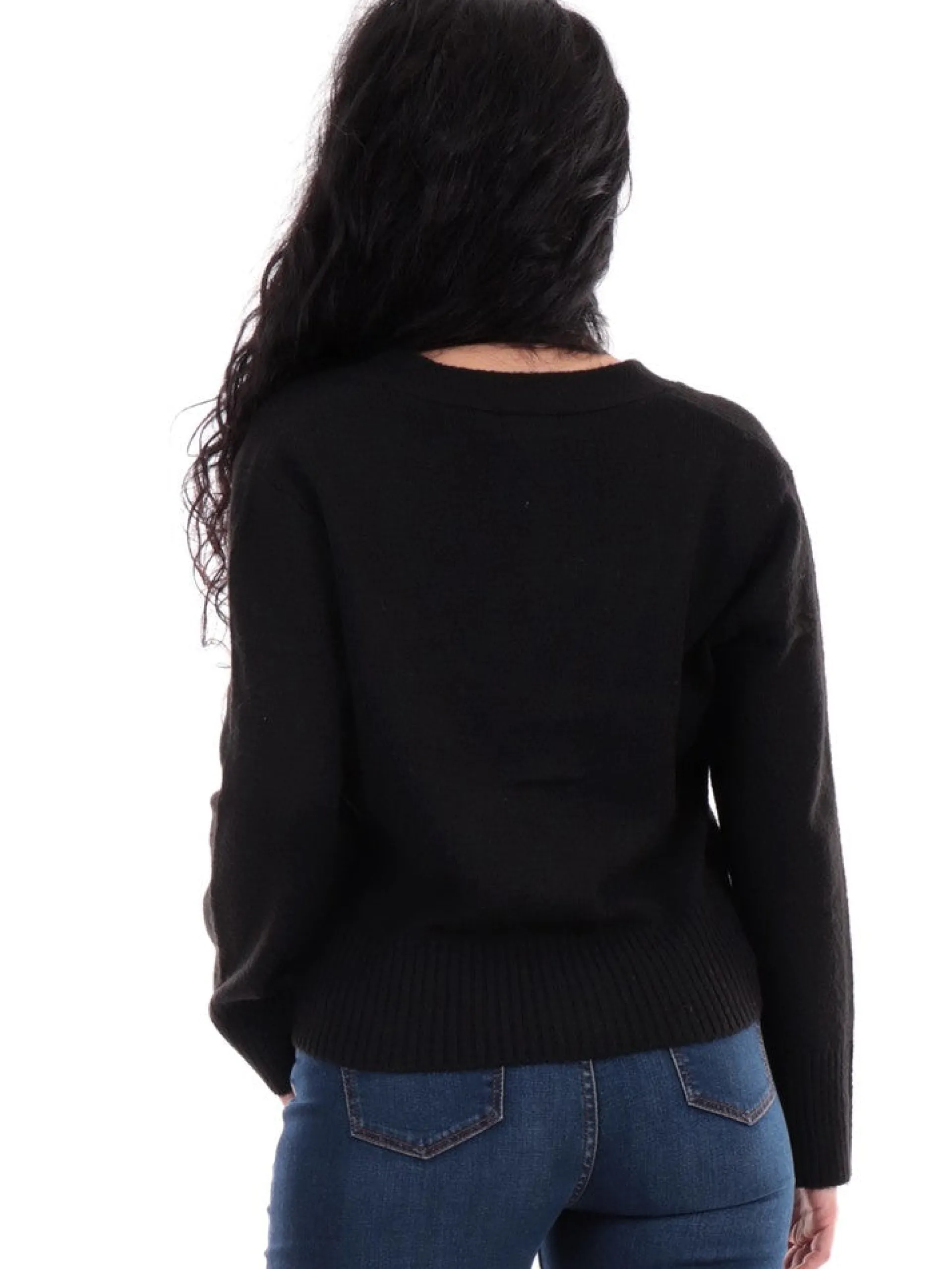 ONLY Maglie*Cardigan nero da donna Button 15306543