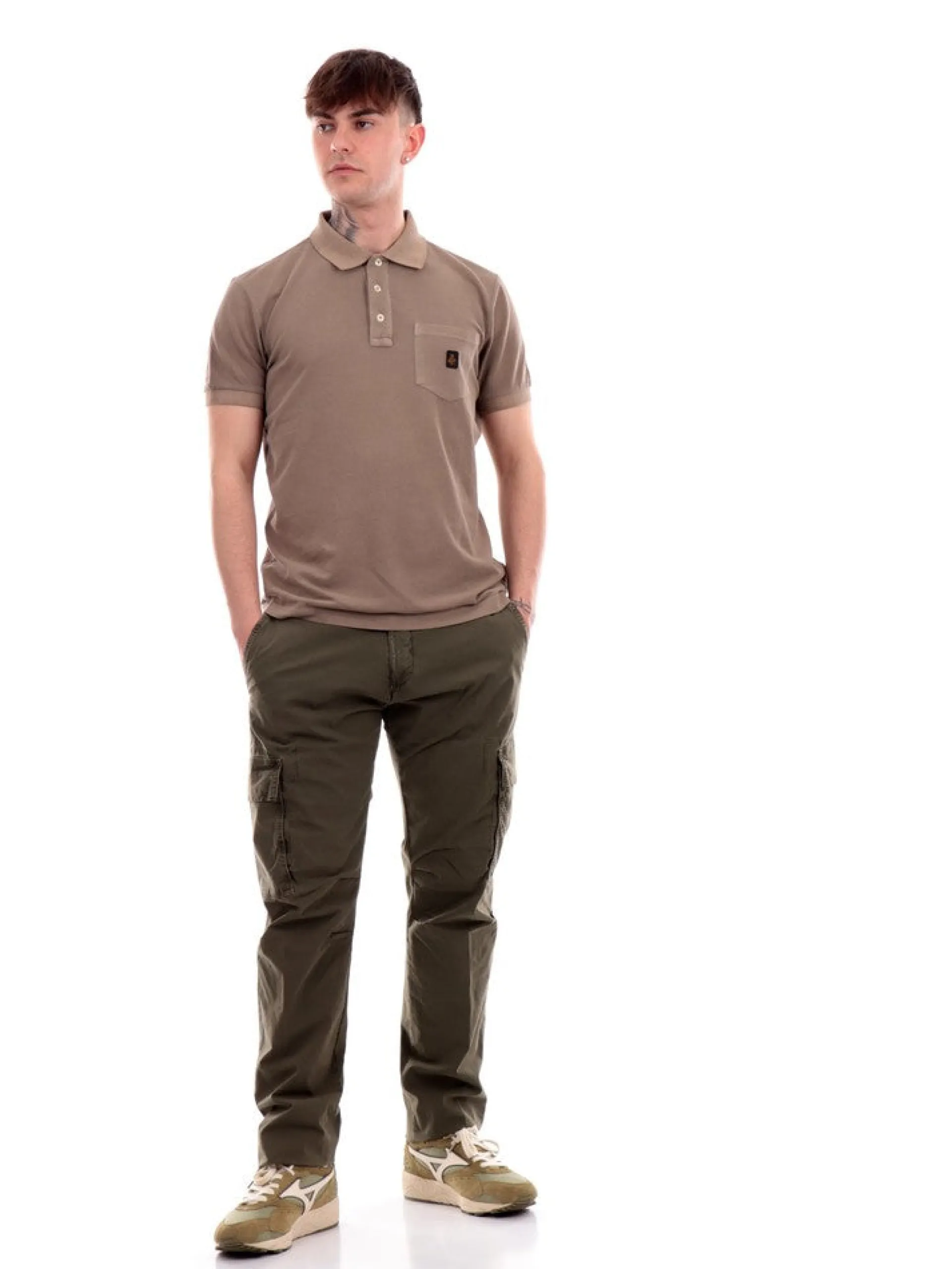 MODFITTERS Pantaloni*Cargo verdi da uomo Galway Popeline GALWAYPOP
