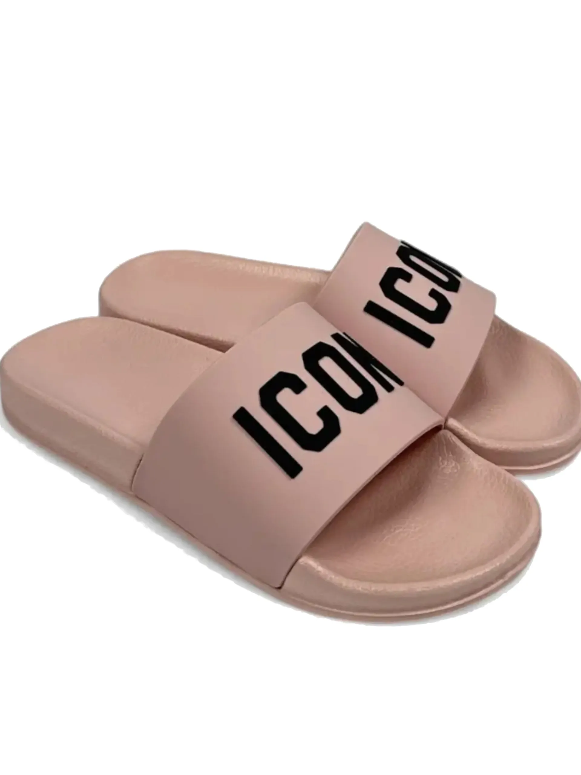 ICON Ciabatte E Infradito*Ciabatte Rosa con fascia rosa gommata e scritta nera IC03919TD
