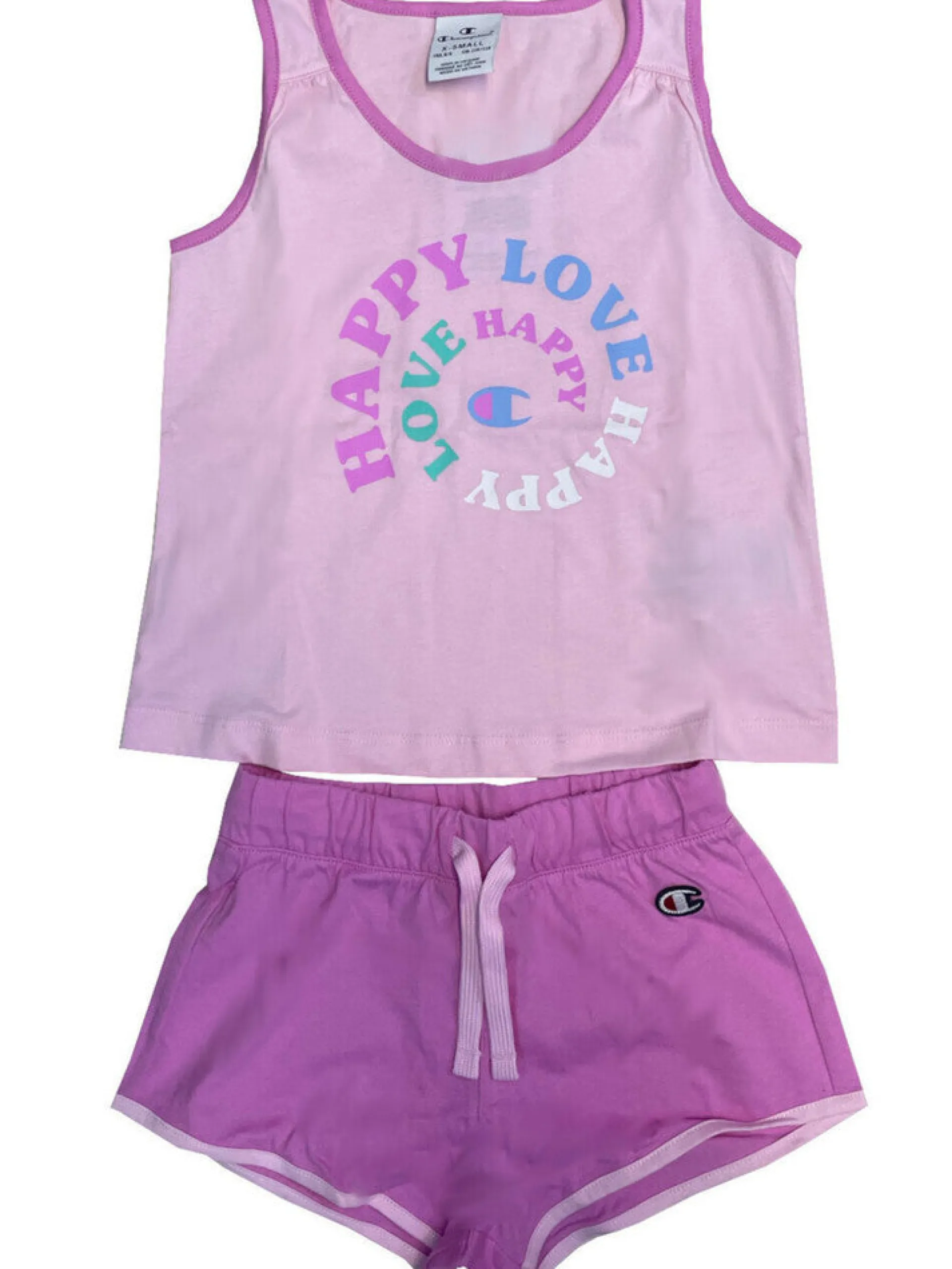 CHAMPION Completi*Completo mare rosa da bambina canotta e shorts 404967