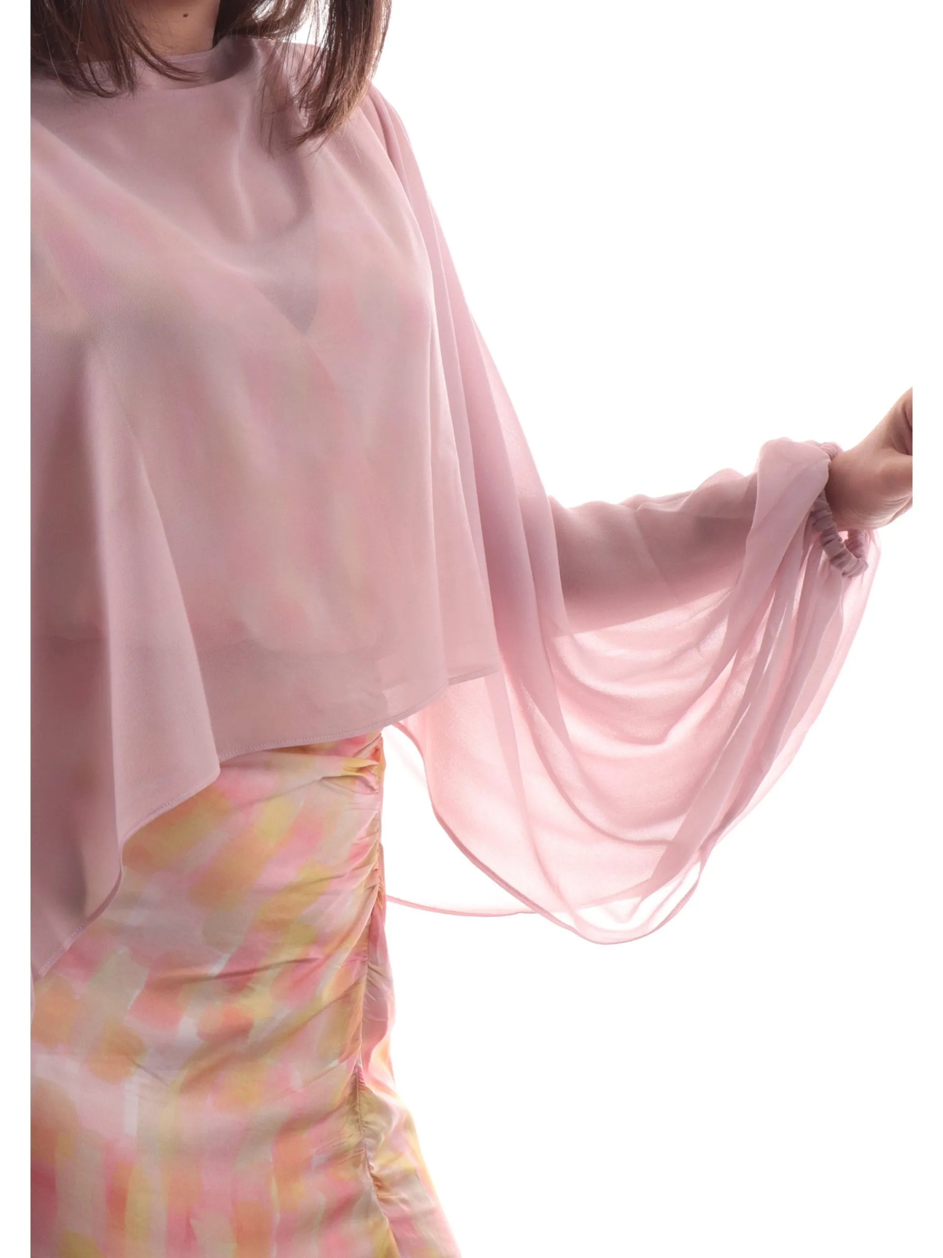 EMME MARELLA Maglie*Coprispalle rosa da donna con maniche ampie a sbuffo BIANCA 002