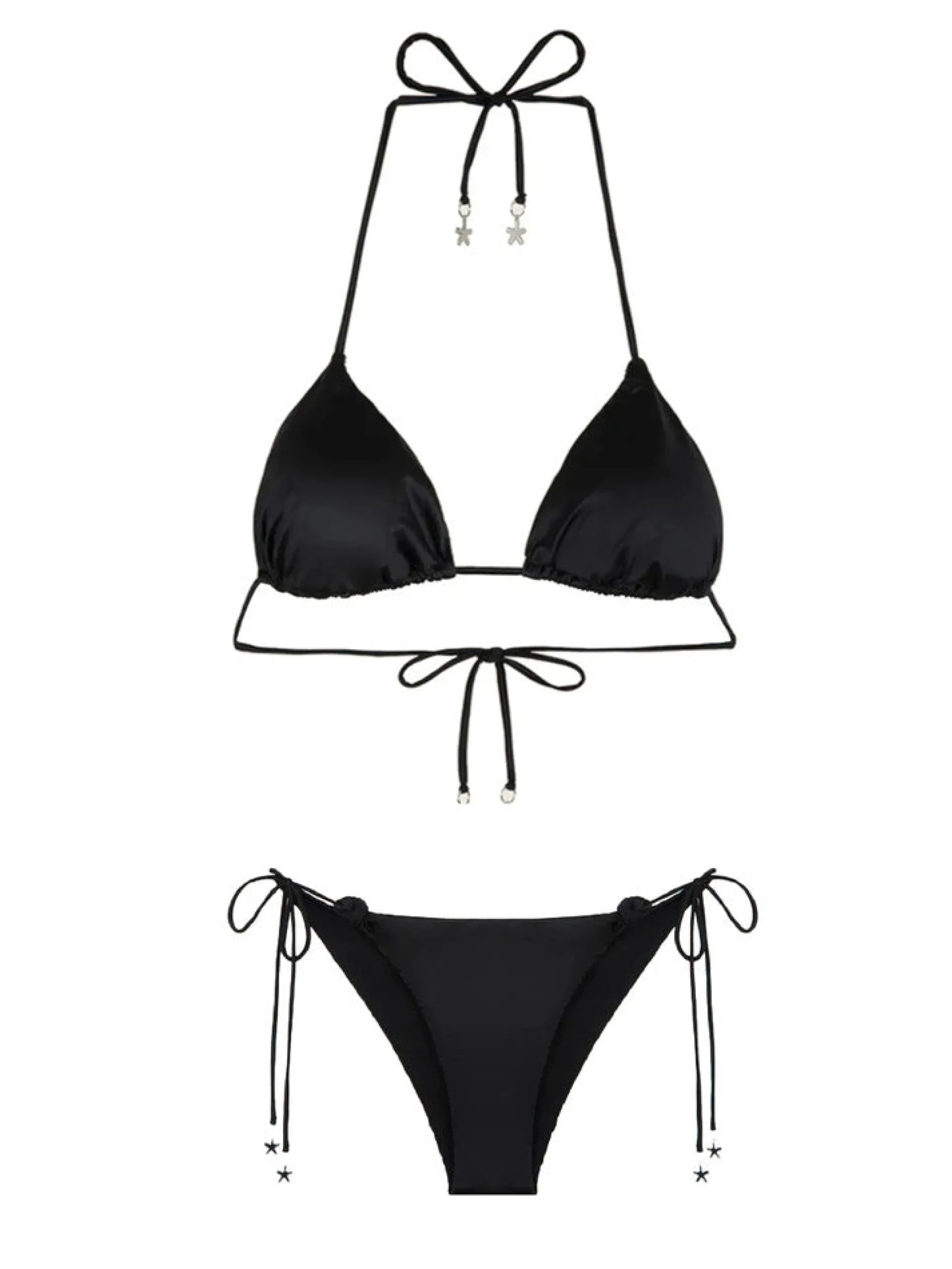 EFFEK Bikini*Costume nero a triangolo imbottito con laccetti 1000BK+1020BK