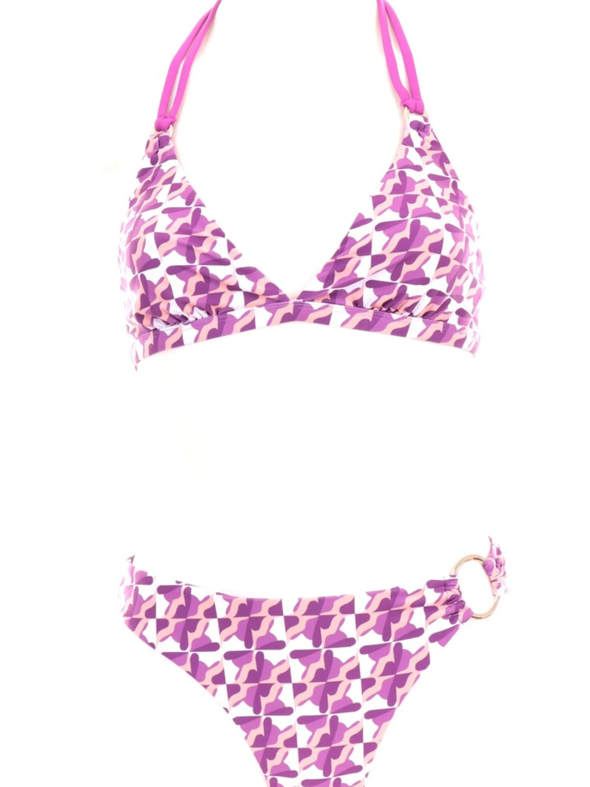 LIU JO MILANO Bikini*Costume Liu Jo Bianco e viola da Donna due pezzi a triangolo VA4090J6448N