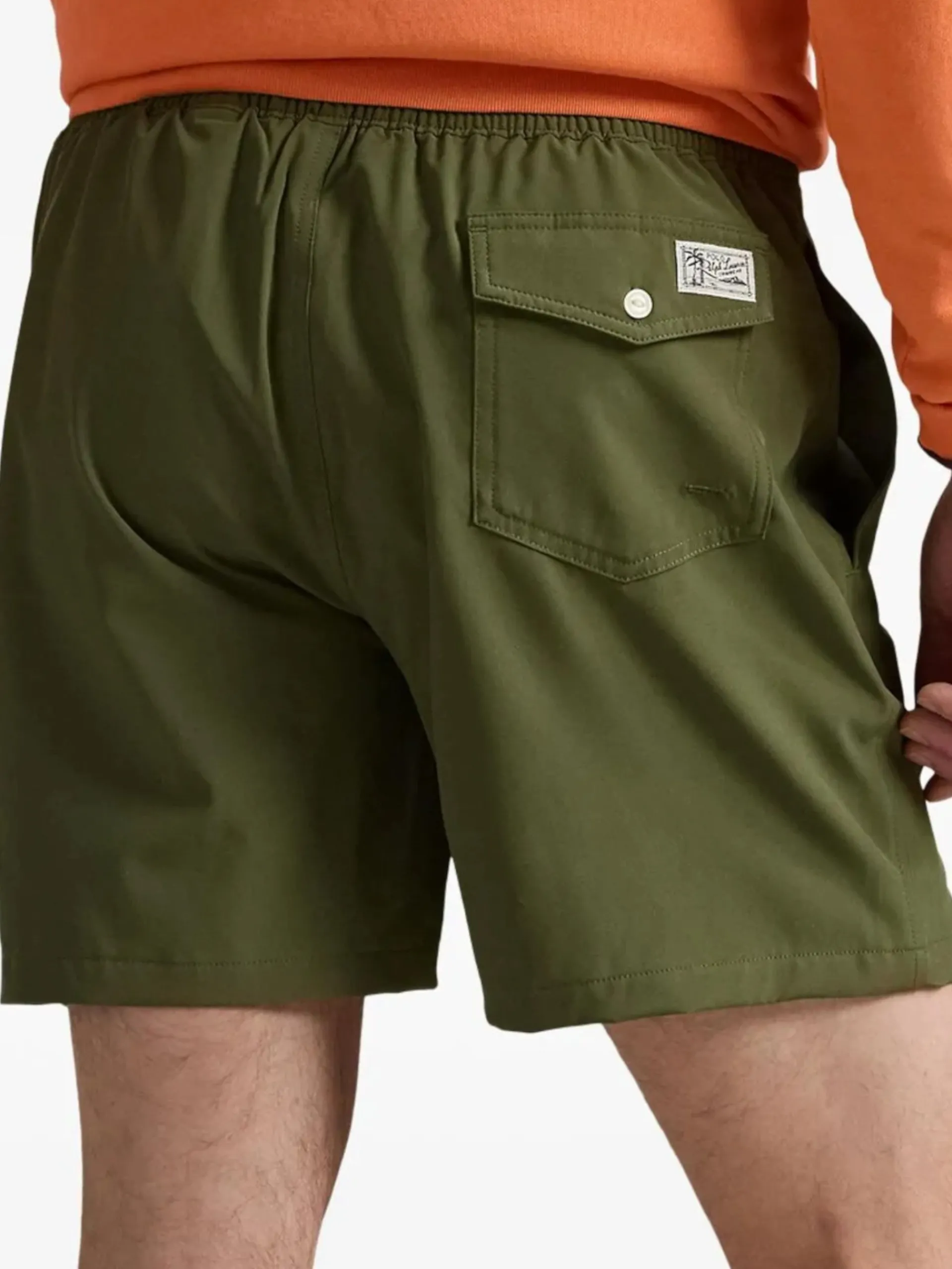 RALPH LAUREN Boxer*Costume mare verde militare da uomo logo ricamato 710957782