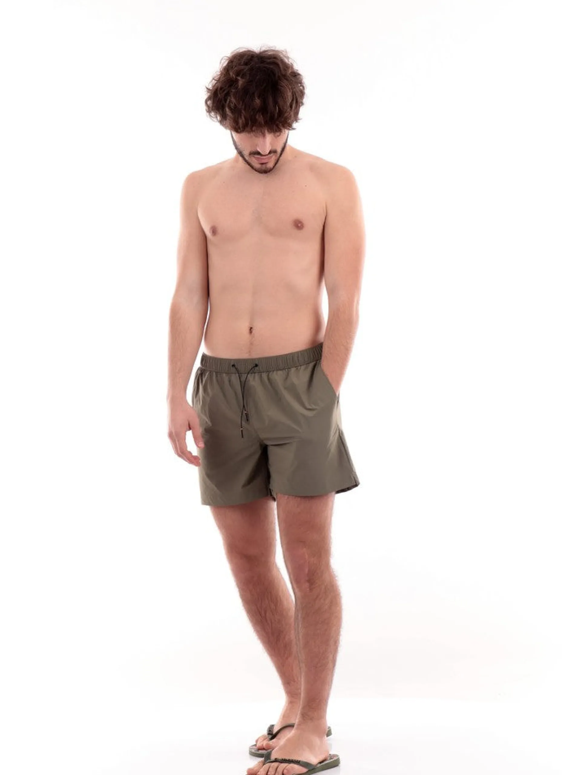 RRD Boxer*Costume mare verde militare da uomo, modello Urban Tramontana 23256