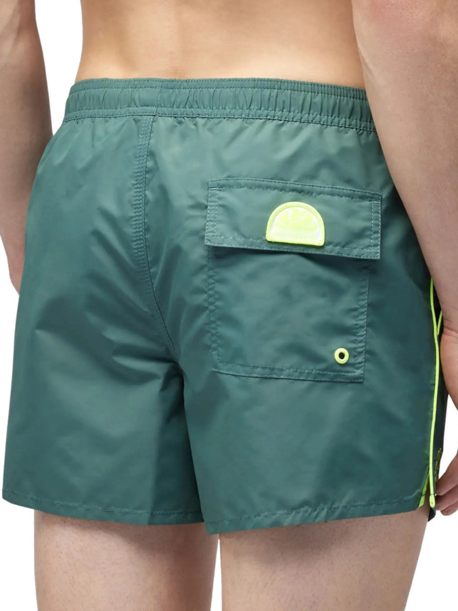 SUNDEK Boxer*Costume mare verde da uomo logo ricamato Boardshort M700BDTA100