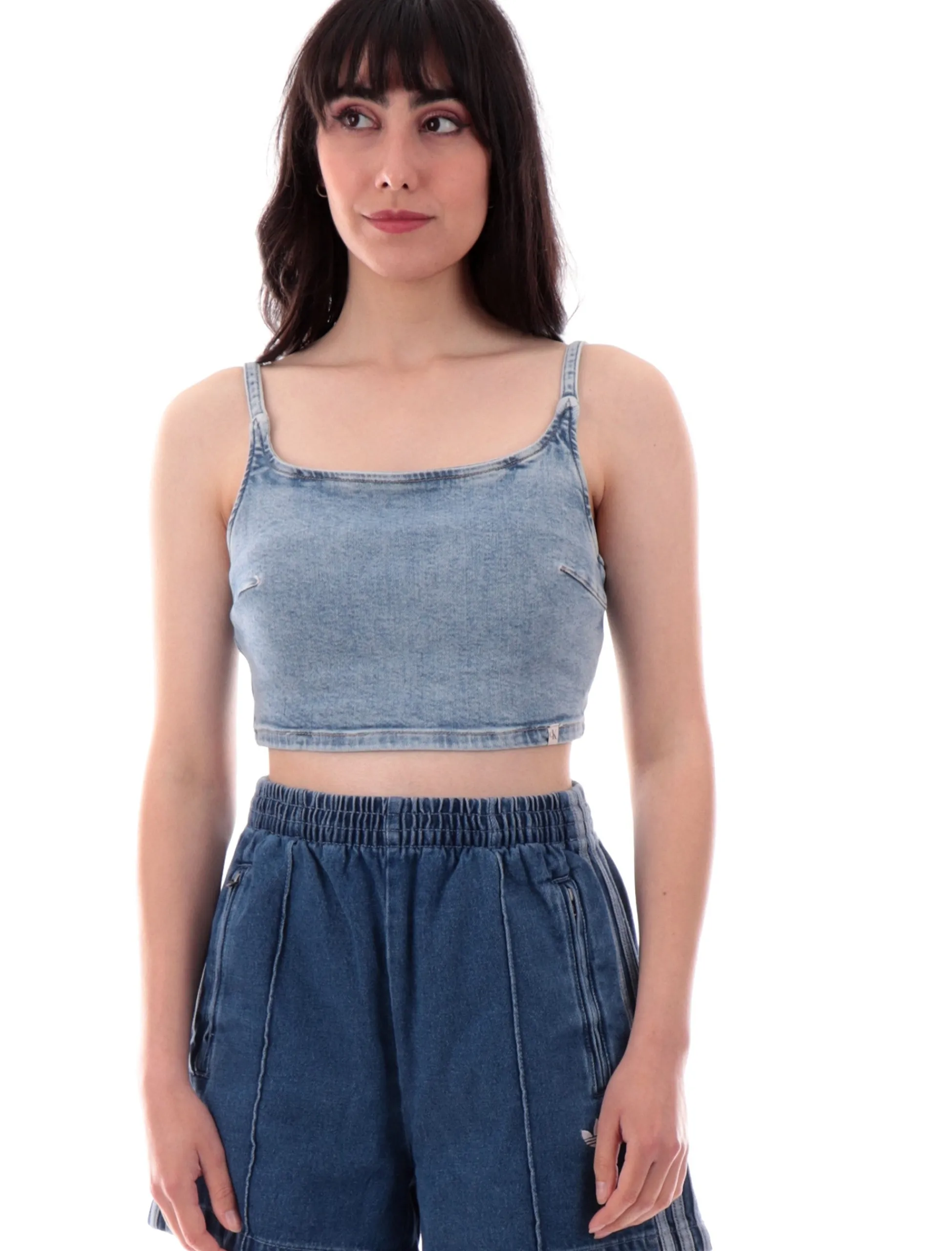 CALVIN KLEIN Maglie*Crop Top Bralette jeans denim J20J2255151AA