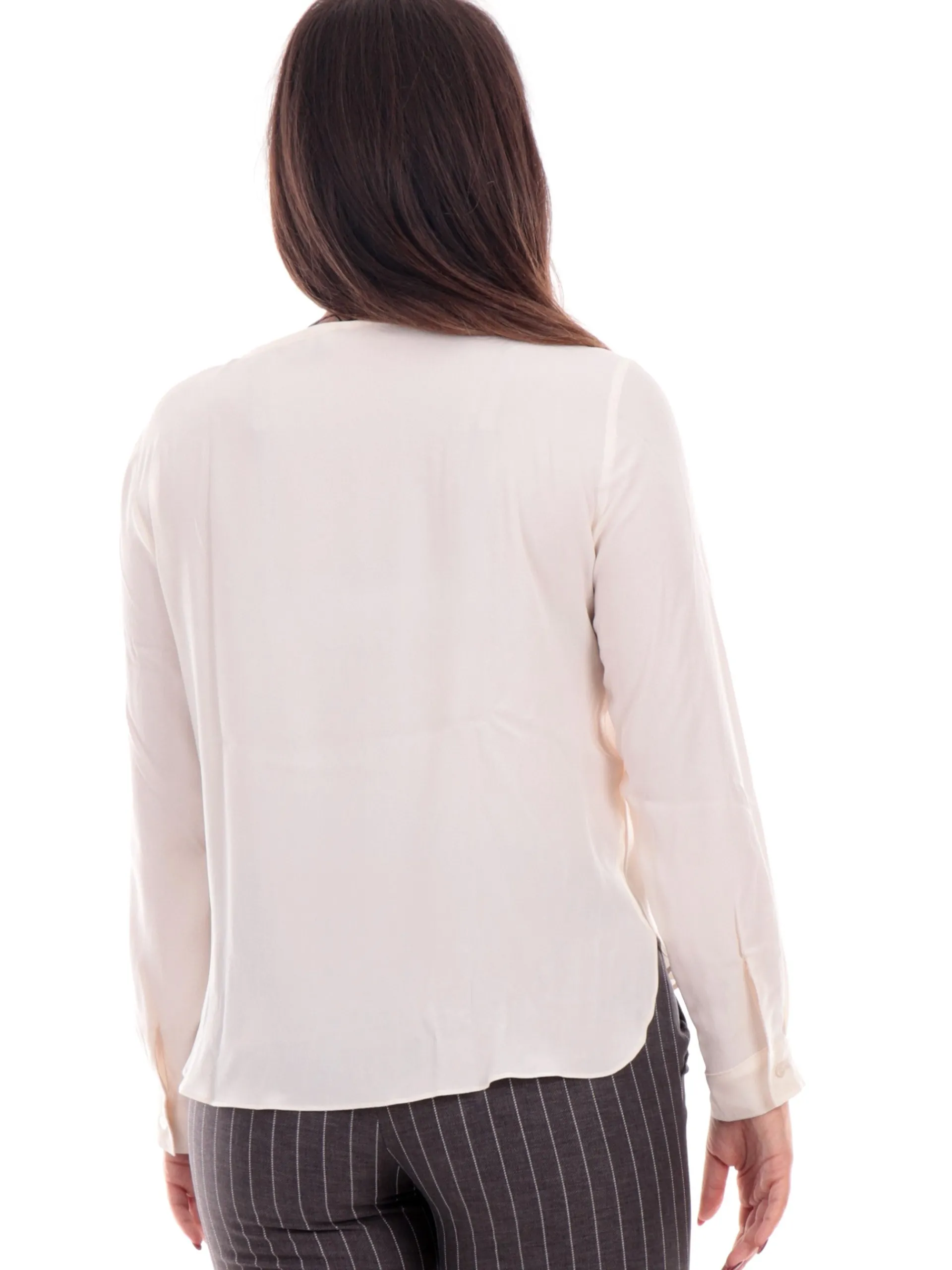 EMME MARELLA Top & Camicie*blusa bianca da donna fondo asimmetrico CARABOI