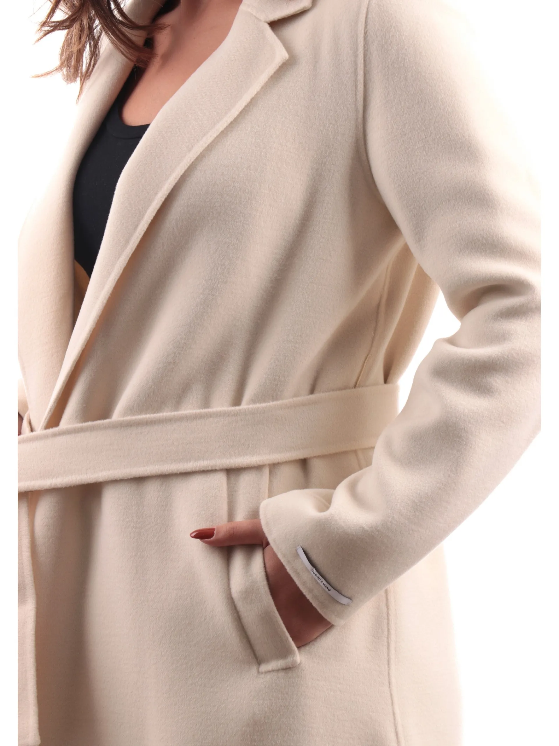 EMME MARELLA Cappotti*cappotto con cintura bianco da donna XENO