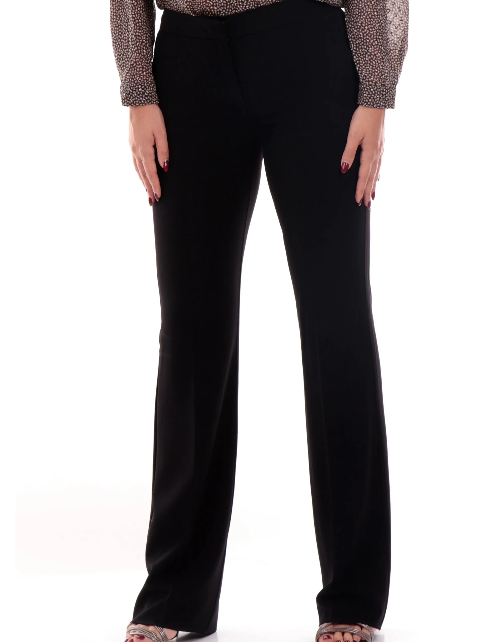 EMME MARELLA Pantaloni*pantaloni neri da donna a zampa NIGELLA2