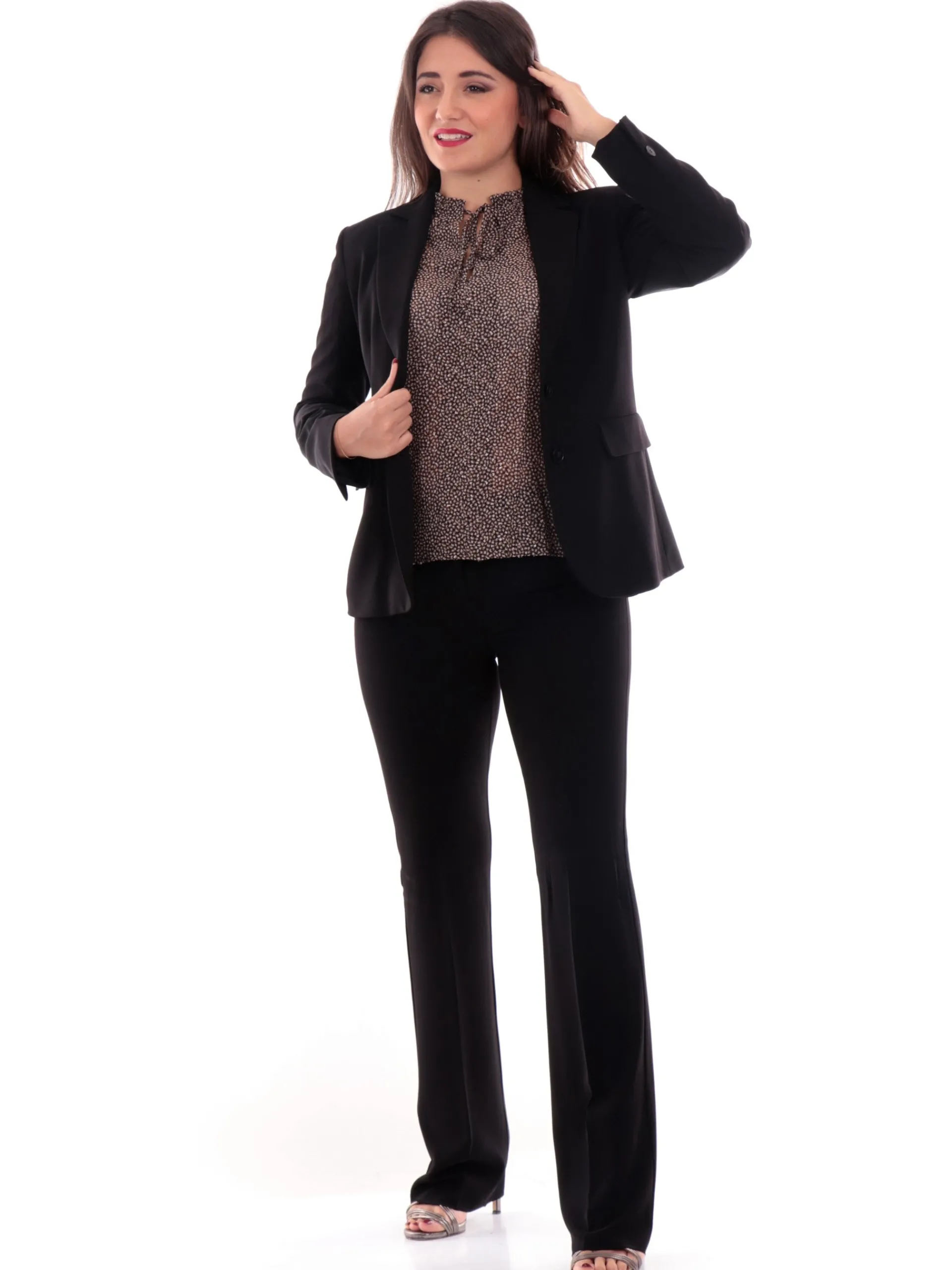 EMME MARELLA Pantaloni*pantaloni neri da donna a zampa NIGELLA2