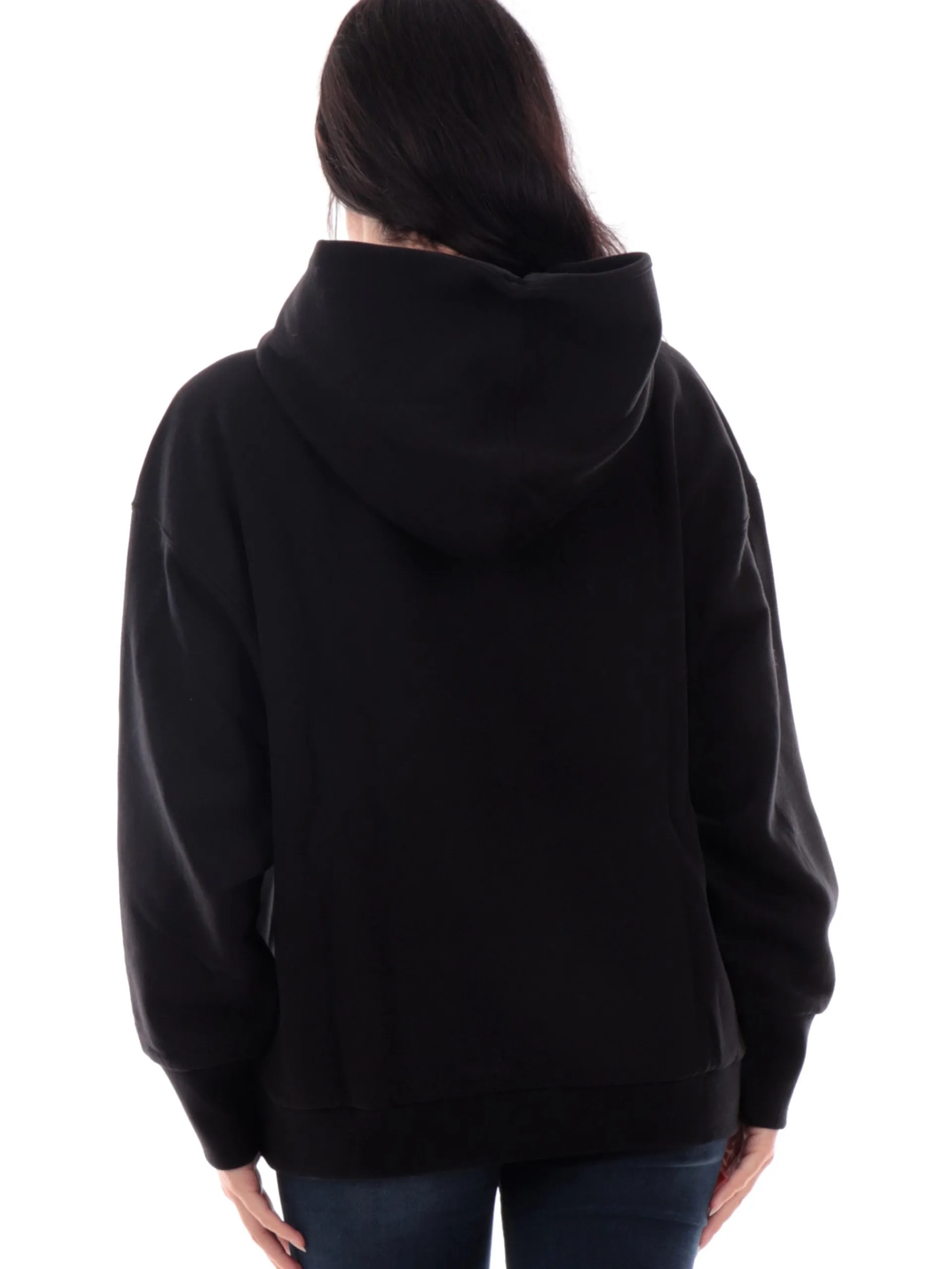 ADIDAS EQUIPMENT Felpe*Felpa Adidas nera da donna con cappuccio e logo ricamato