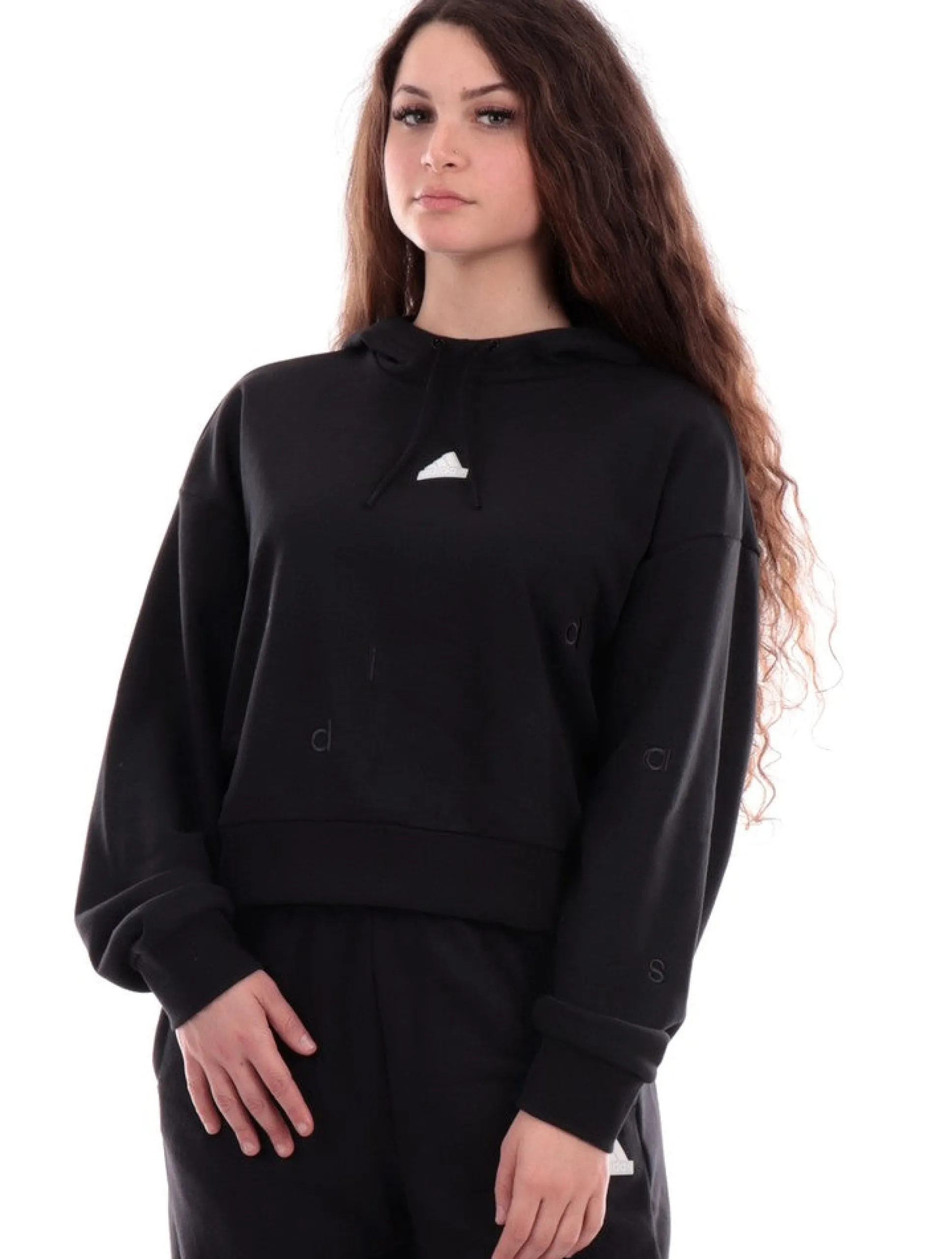 ADIDAS EQUIPMENT Felpe*Felpa Adidas nera da donna con cappuccio IT15
