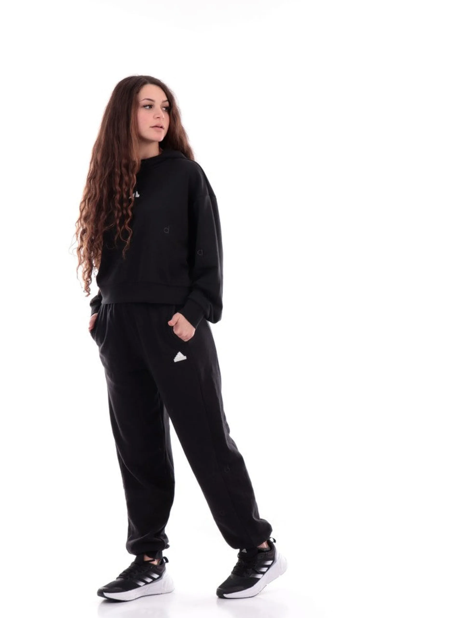 ADIDAS EQUIPMENT Felpe*Felpa Adidas nera da donna con cappuccio IT15
