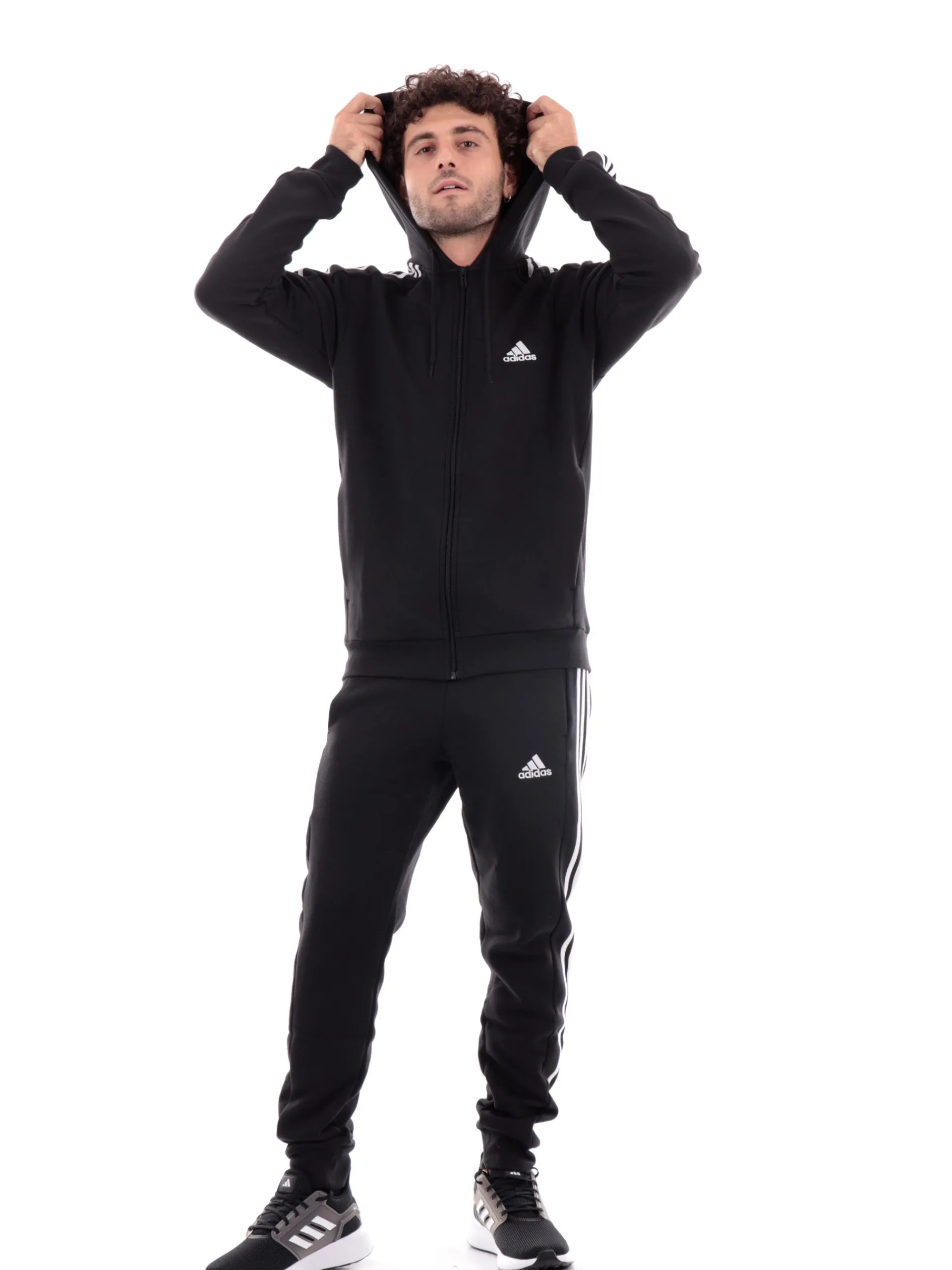 ADIDAS EQUIPMENT Felpe*Felpa Adidas nera da uomo con zip IB40