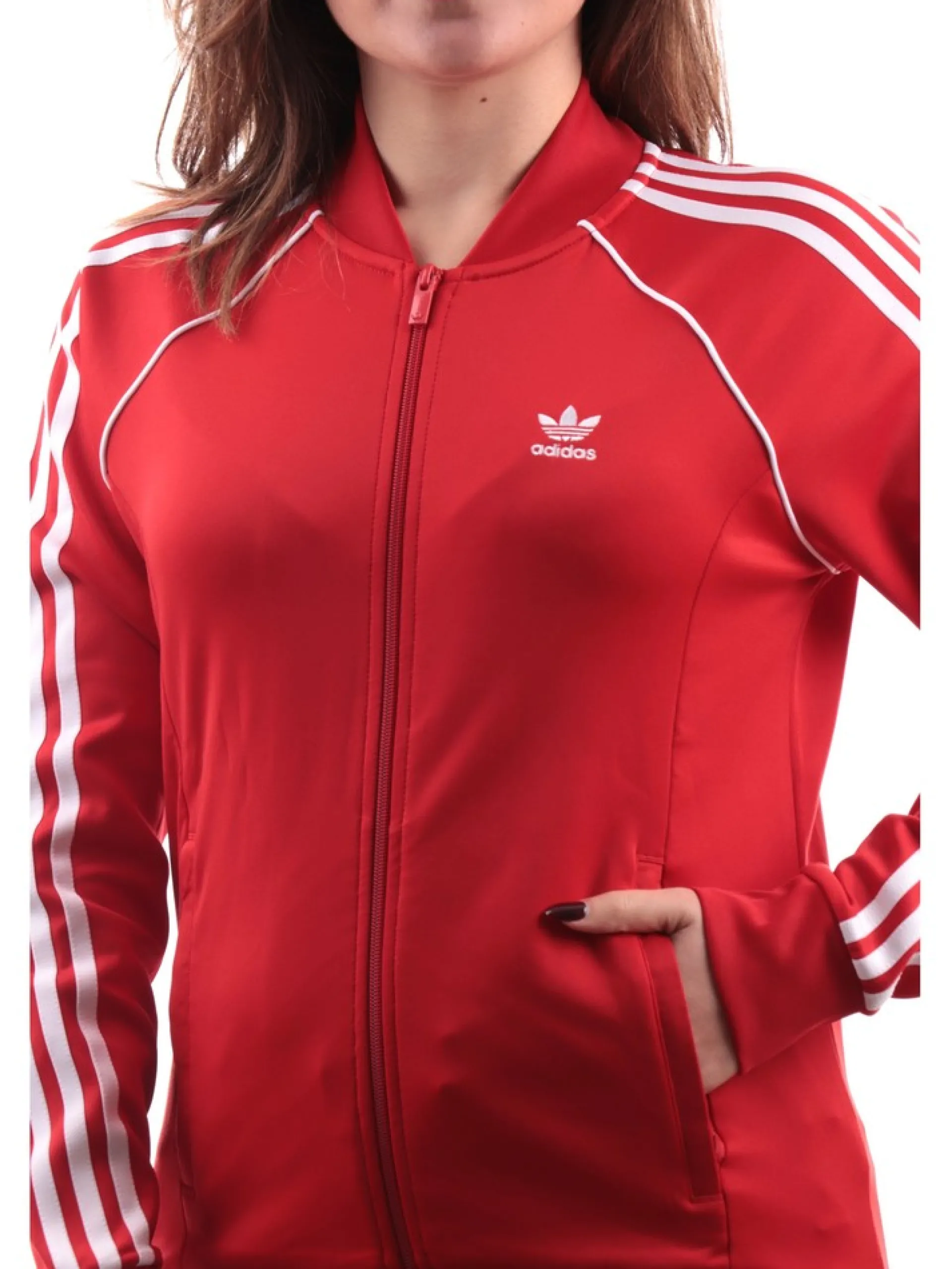 ADIDAS ORIGINALS Felpe*Felpa Adidas rossa da donna Classic IK40