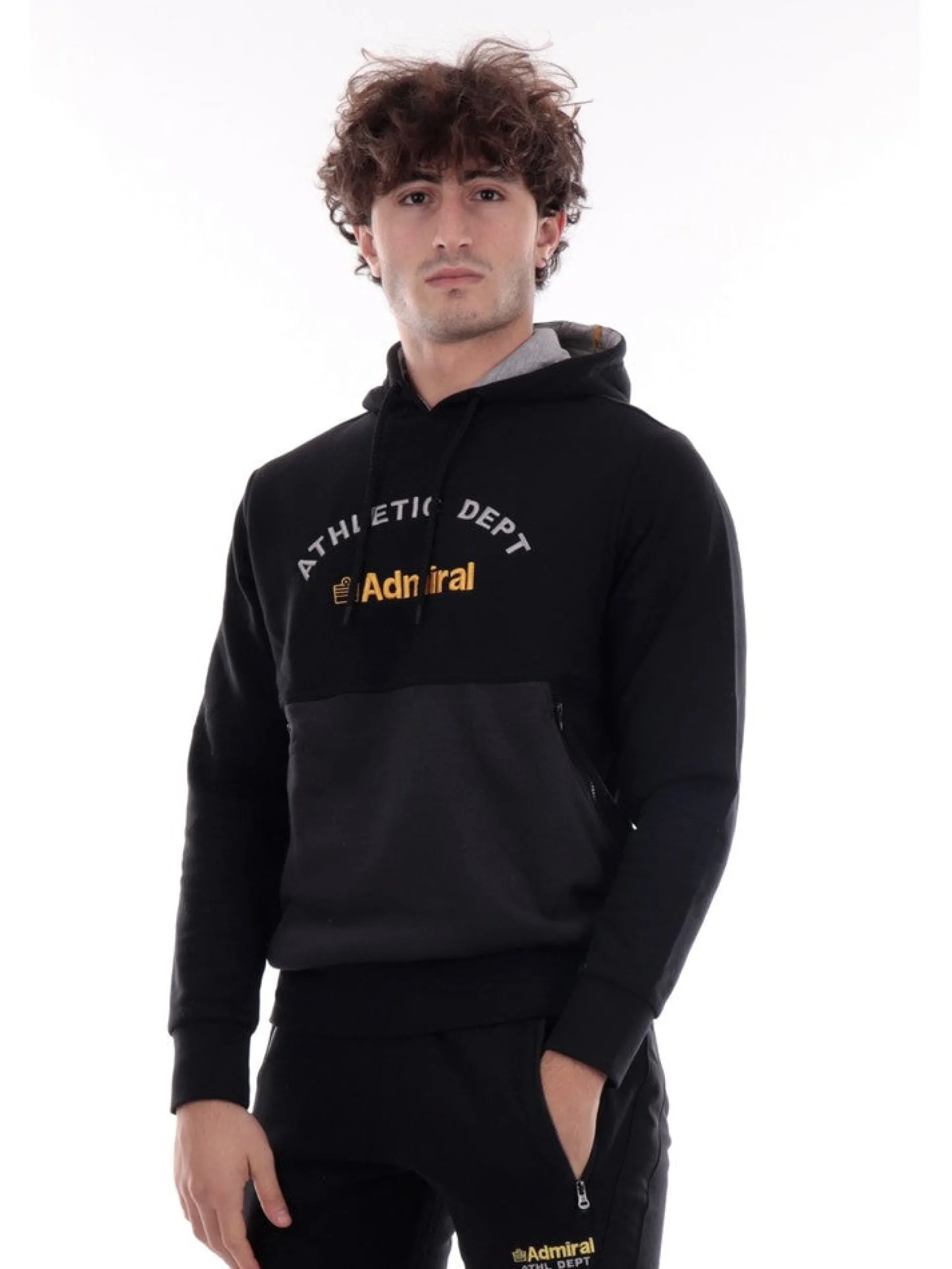 ADMIRAL Felpe*Felpa Athletic Nera da Uomo AD2665