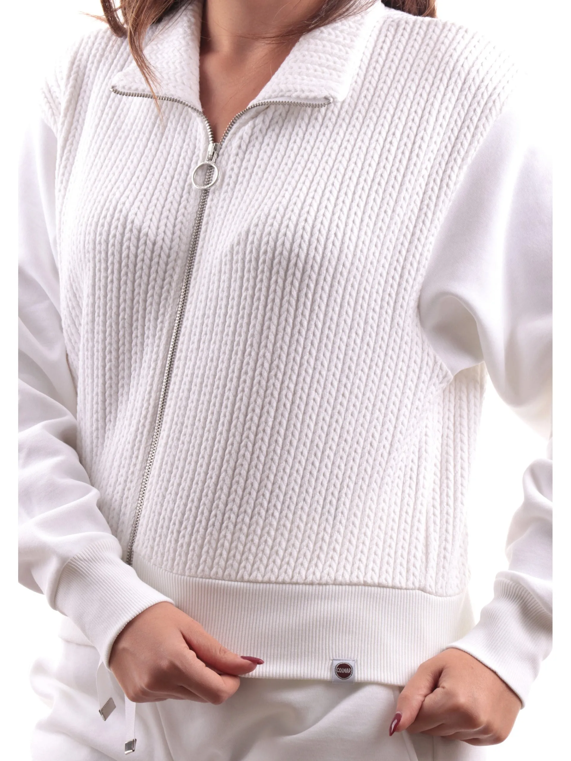 COLMAR Felpe*Felpa bianca da donna full zip 92646YO