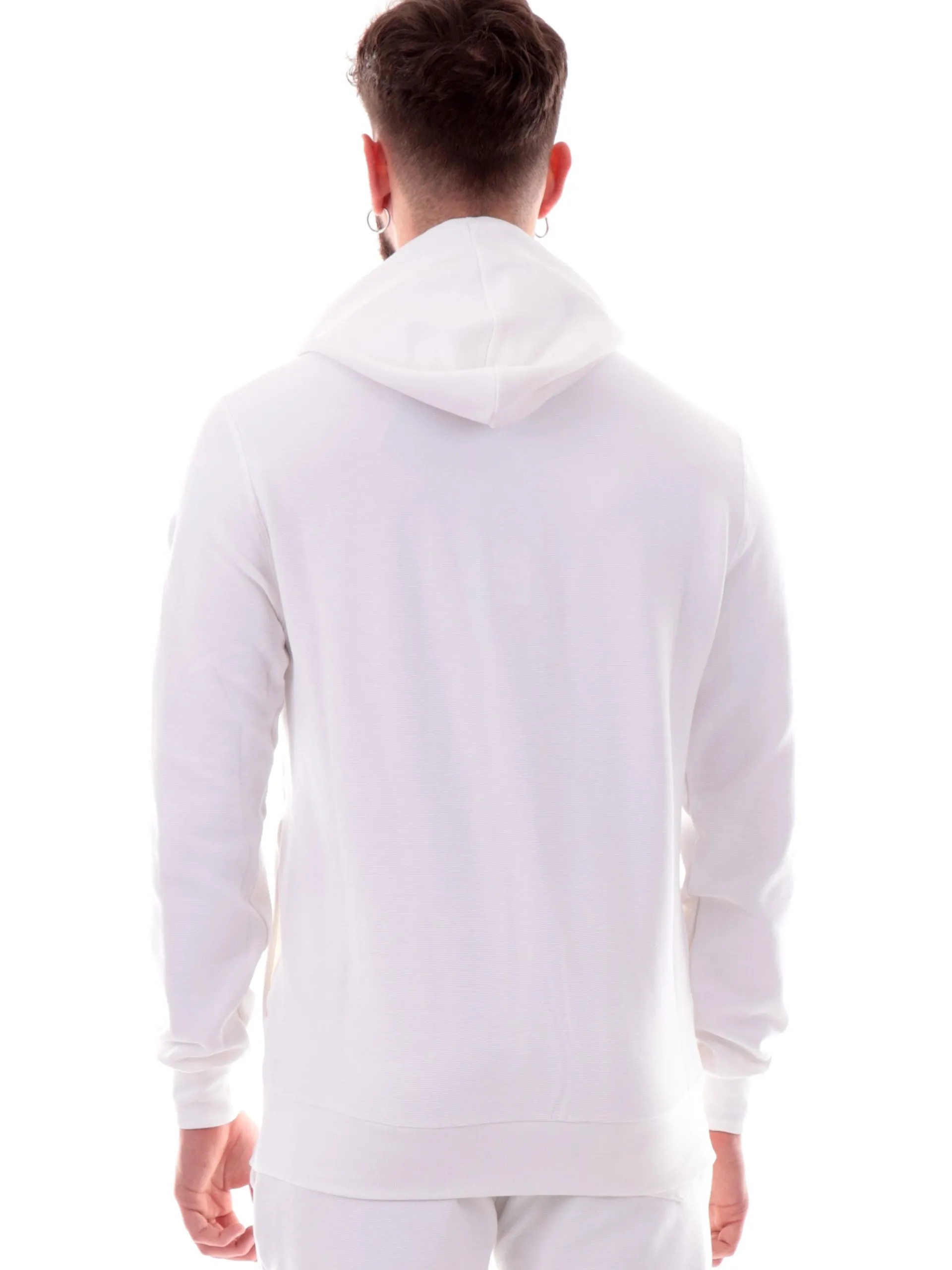 COLMAR Felpe*Felpa bianca full zip con cappuccio da uomo patch gommato 6154R1XL