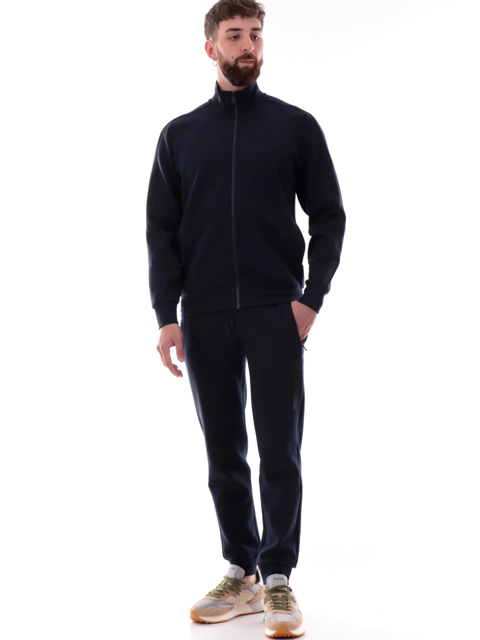COLMAR Felpe*Felpa blu da uomo full zip con logo sulla manica 61893YV
