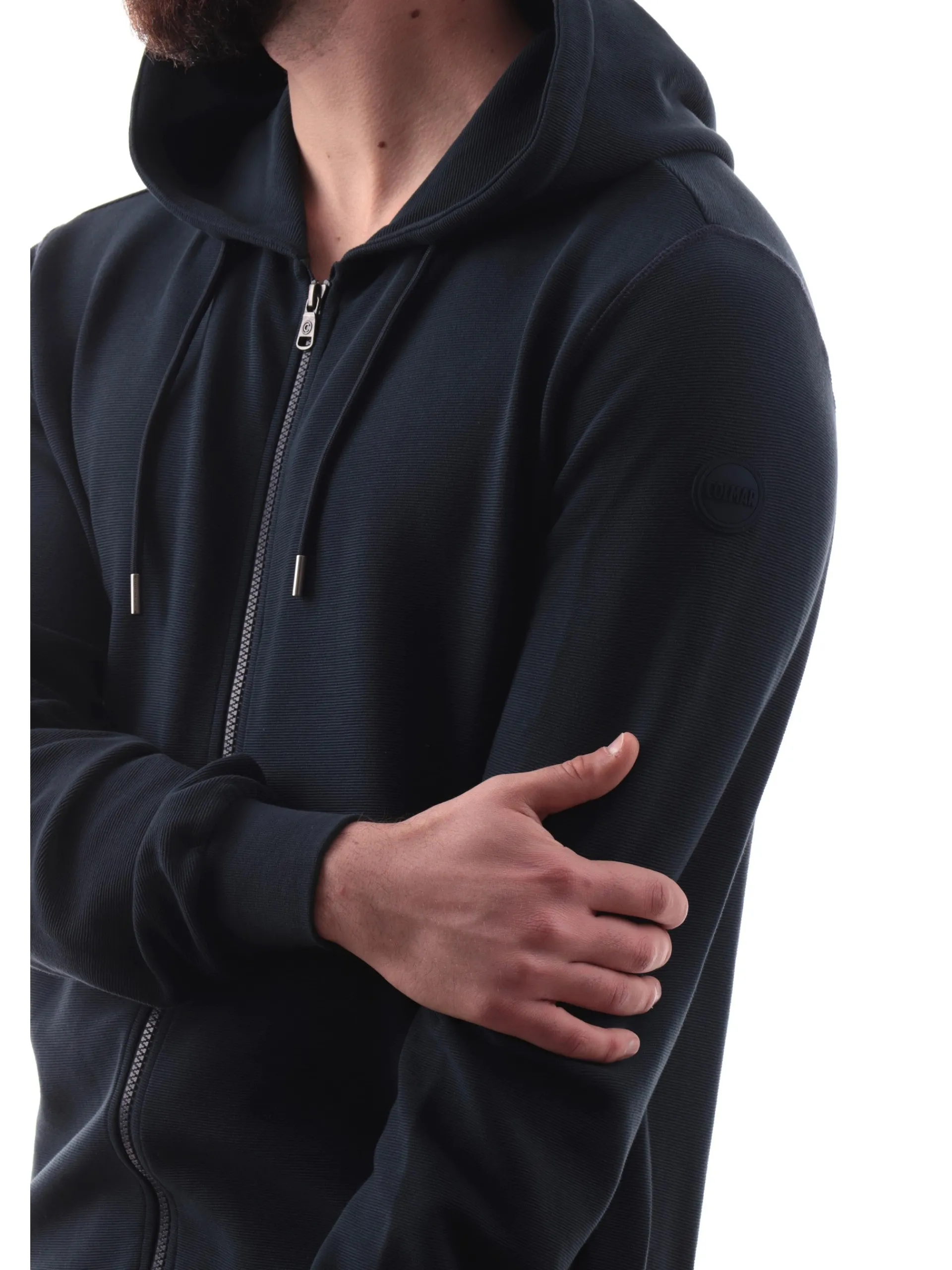 COLMAR Felpe*Felpa blu full zip con cappuccio da uomo patch gommato 6154R1XL