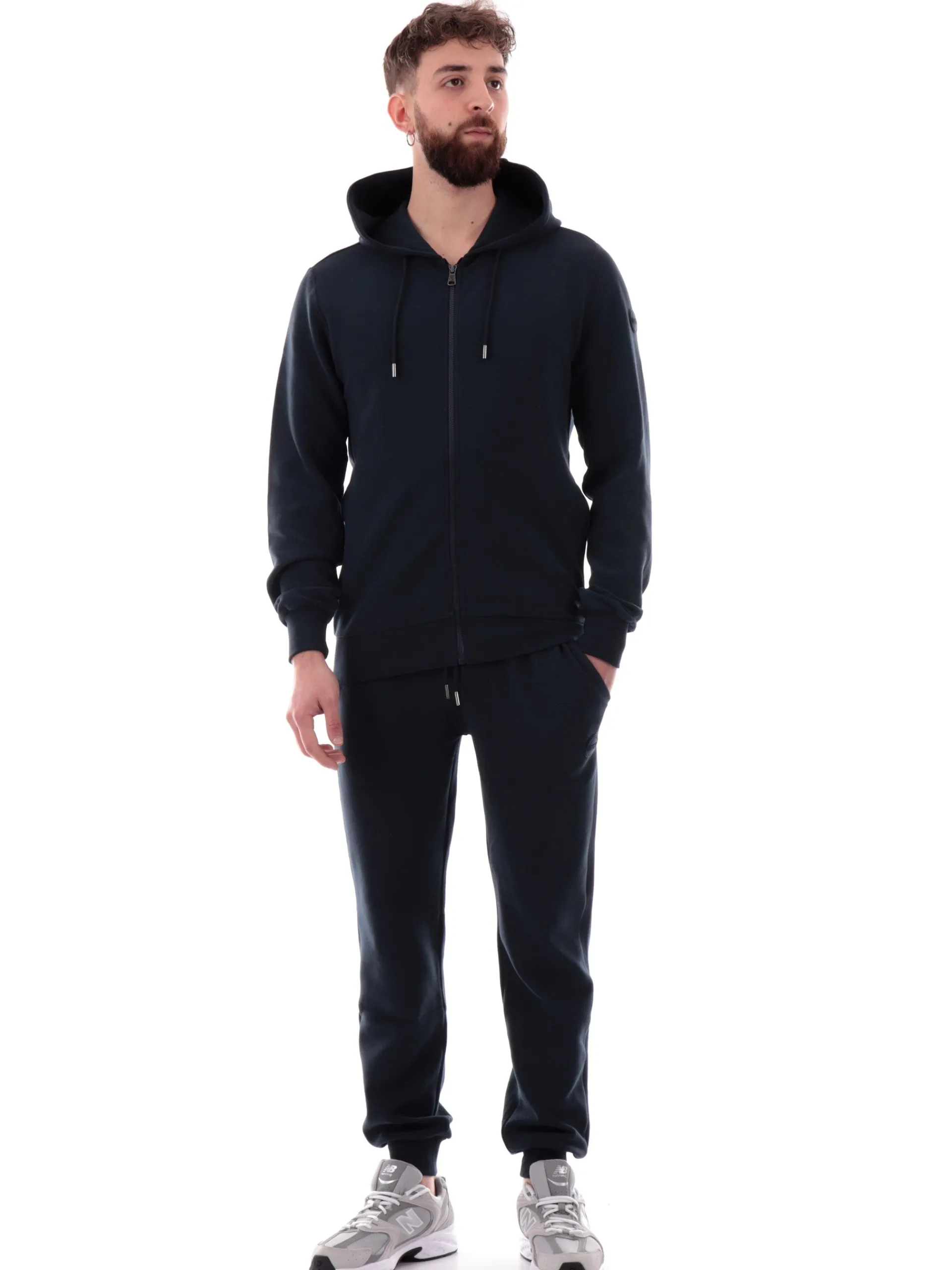 COLMAR Felpe*Felpa blu full zip con cappuccio da uomo patch gommato 6154R1XL