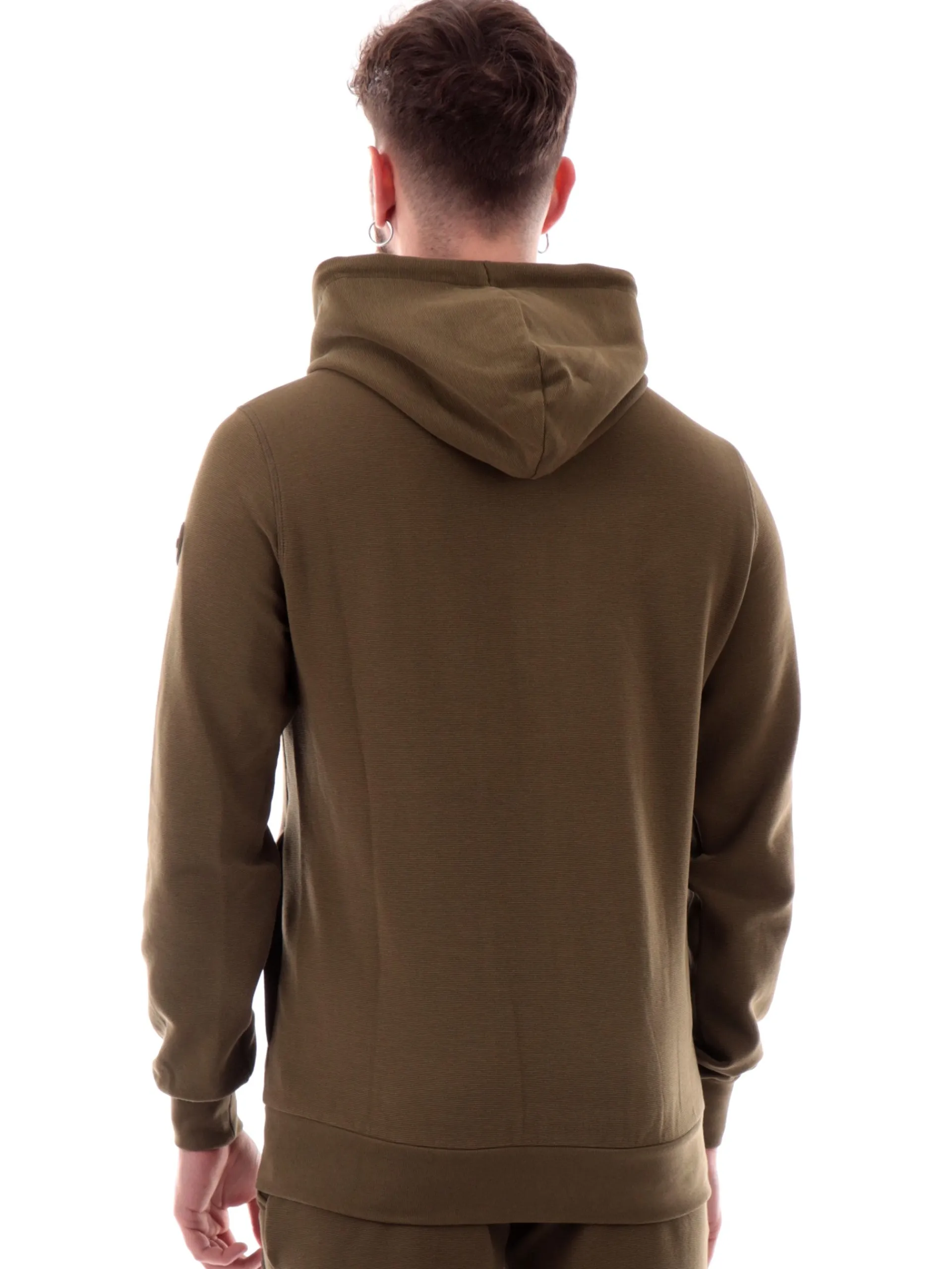 COLMAR Felpe*Felpa verde militare full zip con cappuccio da uomo patch gommato 6154R1XL