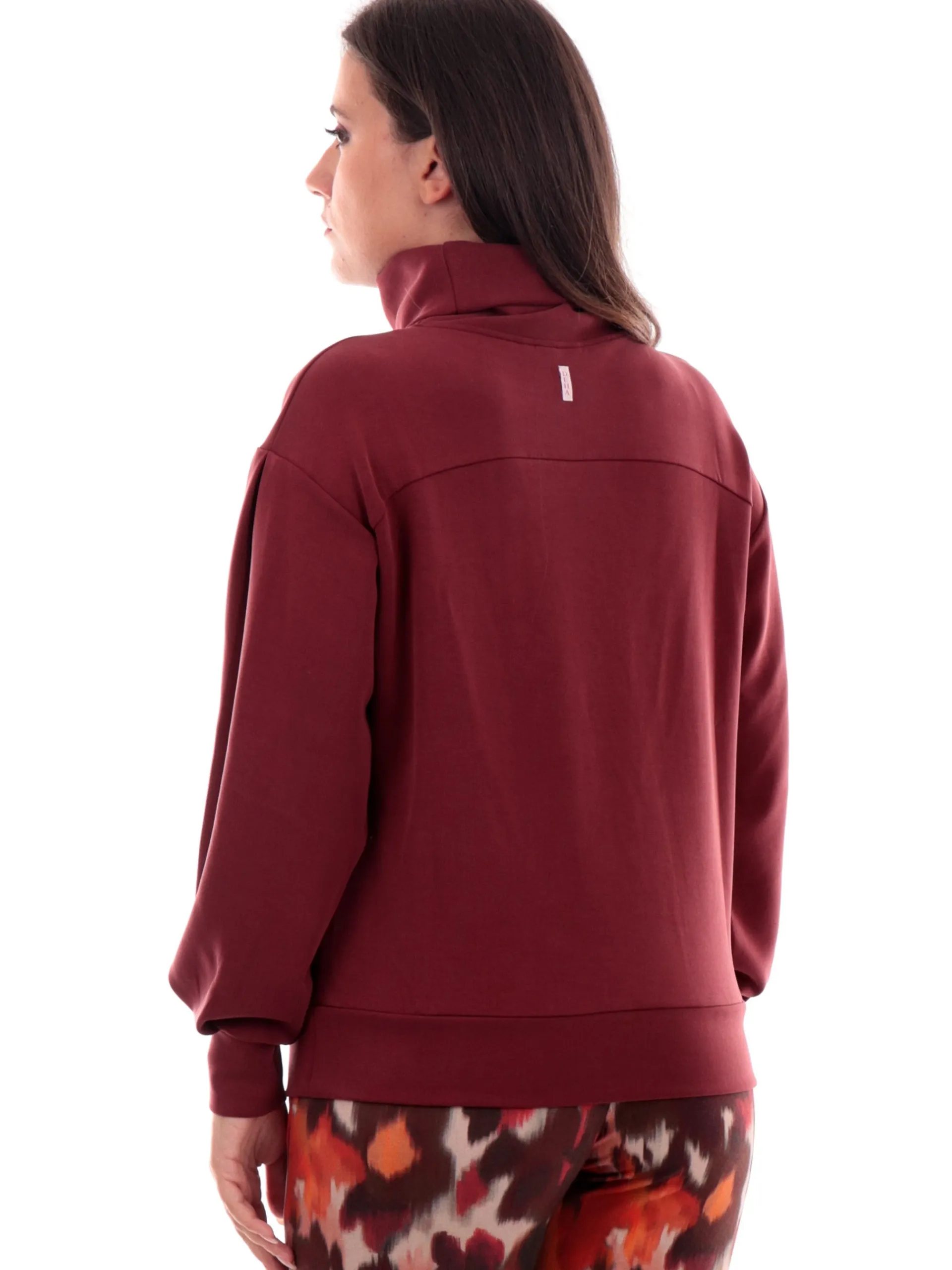 DEHA Felpe*Felpa bordeaux da donna a collo alto Comfort D12003