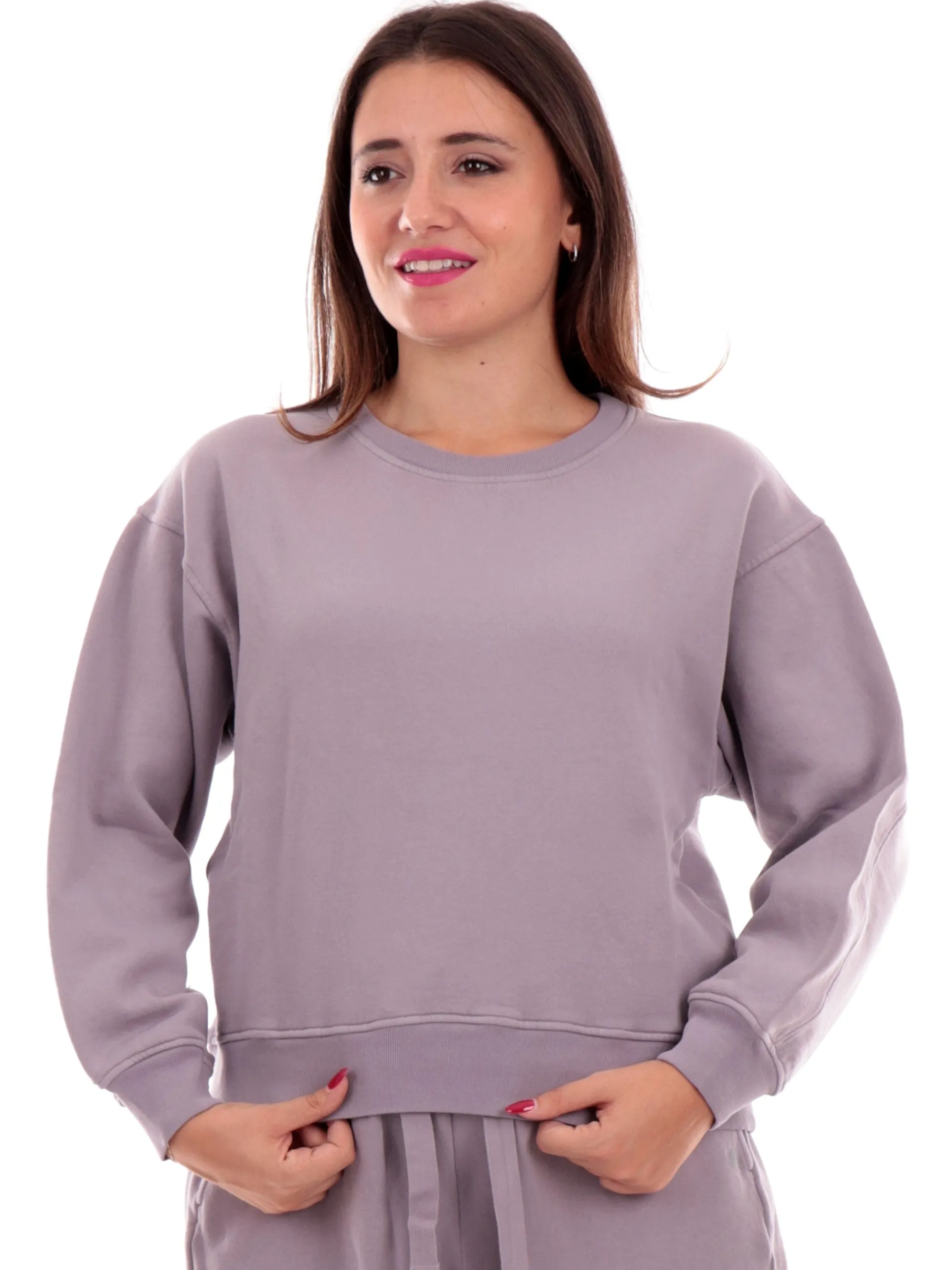 DEHA Felpe*Felpa lilla da donna girocollo A00551