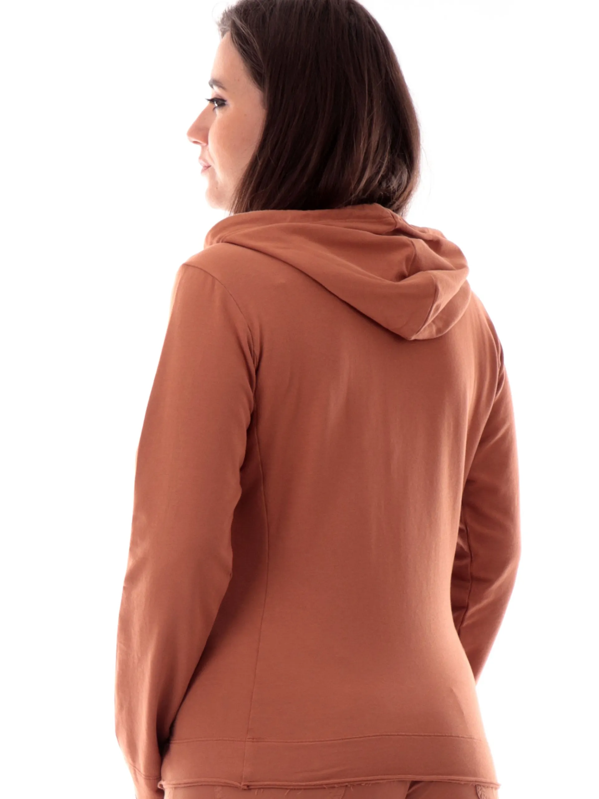 DEHA Felpe*Felpa marrone da donna full zip con cappuccio A00552