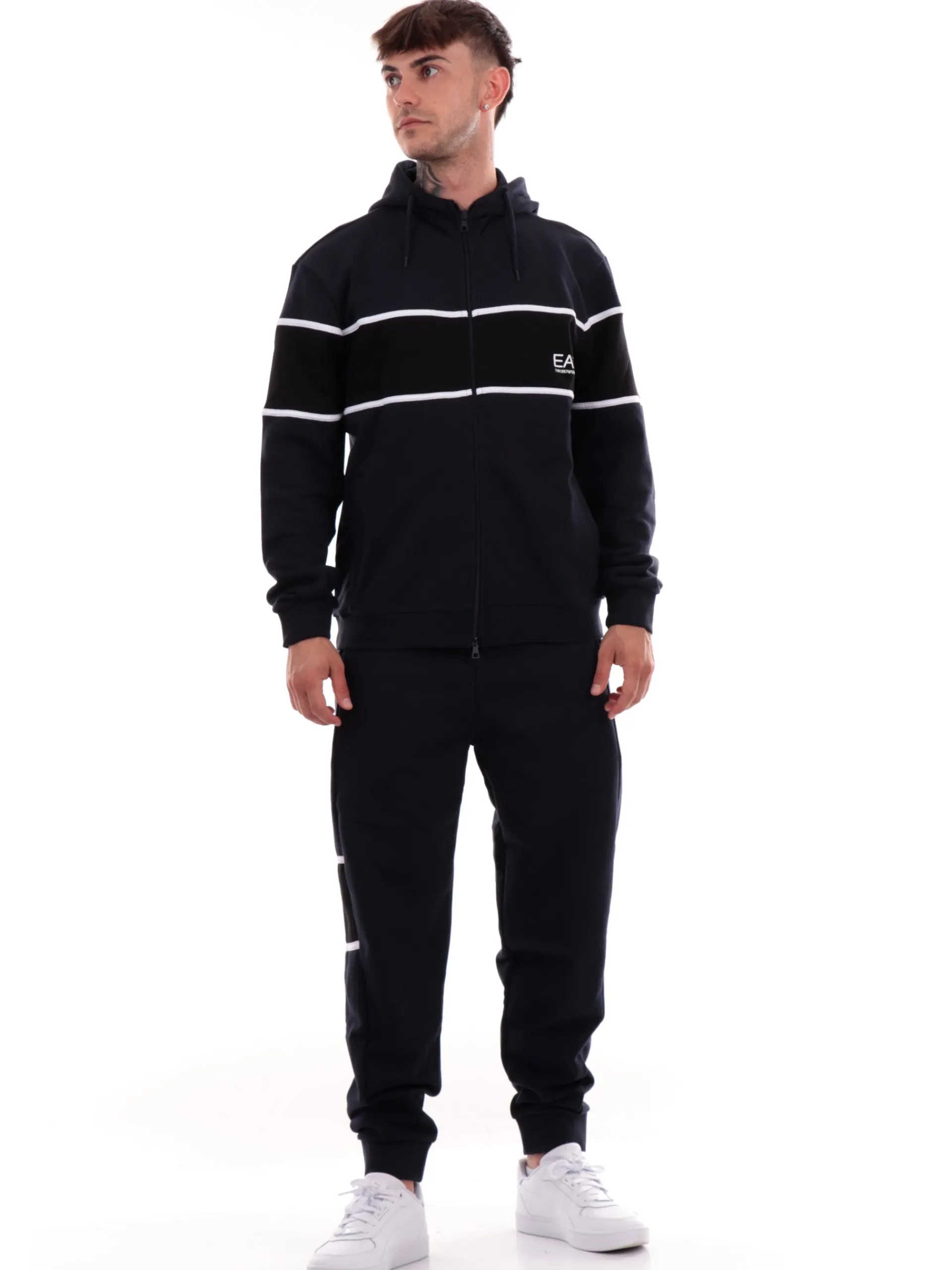 EMPORIO ARMANI 7 Felpe*Felpa Emporio Armani blu da uomo con cappuccio e zip 6DPM81PJTKZ