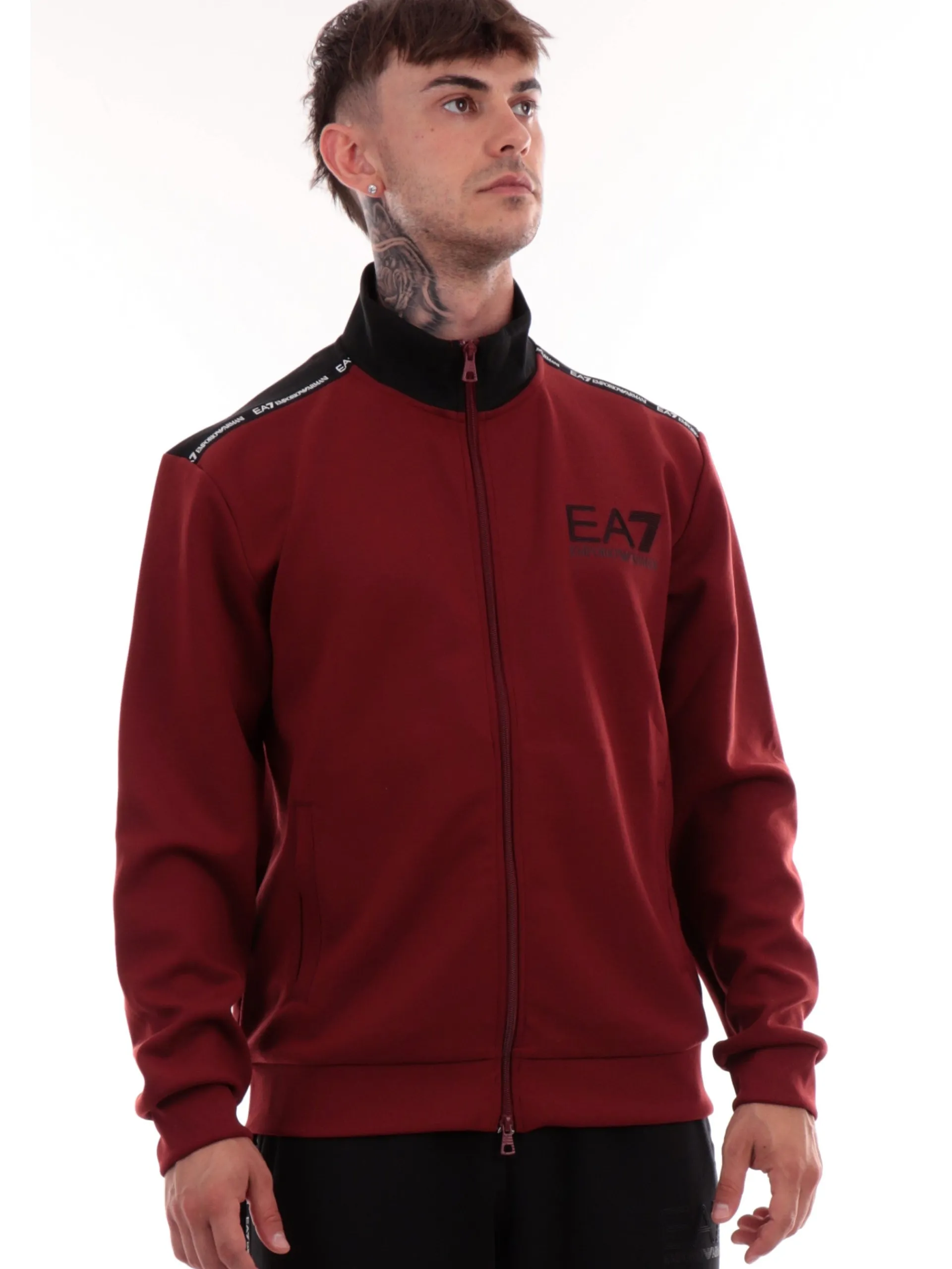 EMPORIO ARMANI 7 Felpe*Felpa Emporio Armani bordeaux da uomo full zip 6DPM04PJZZZ