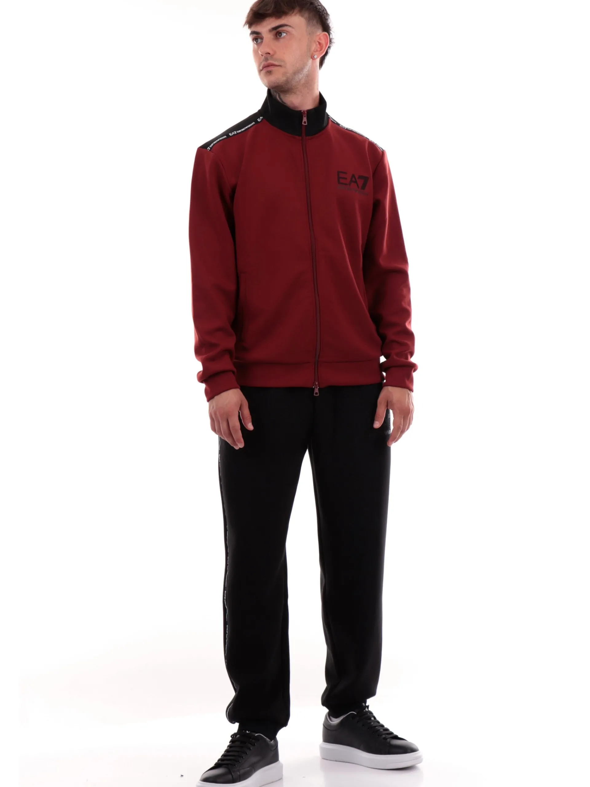 EMPORIO ARMANI 7 Felpe*Felpa Emporio Armani bordeaux da uomo full zip 6DPM04PJZZZ