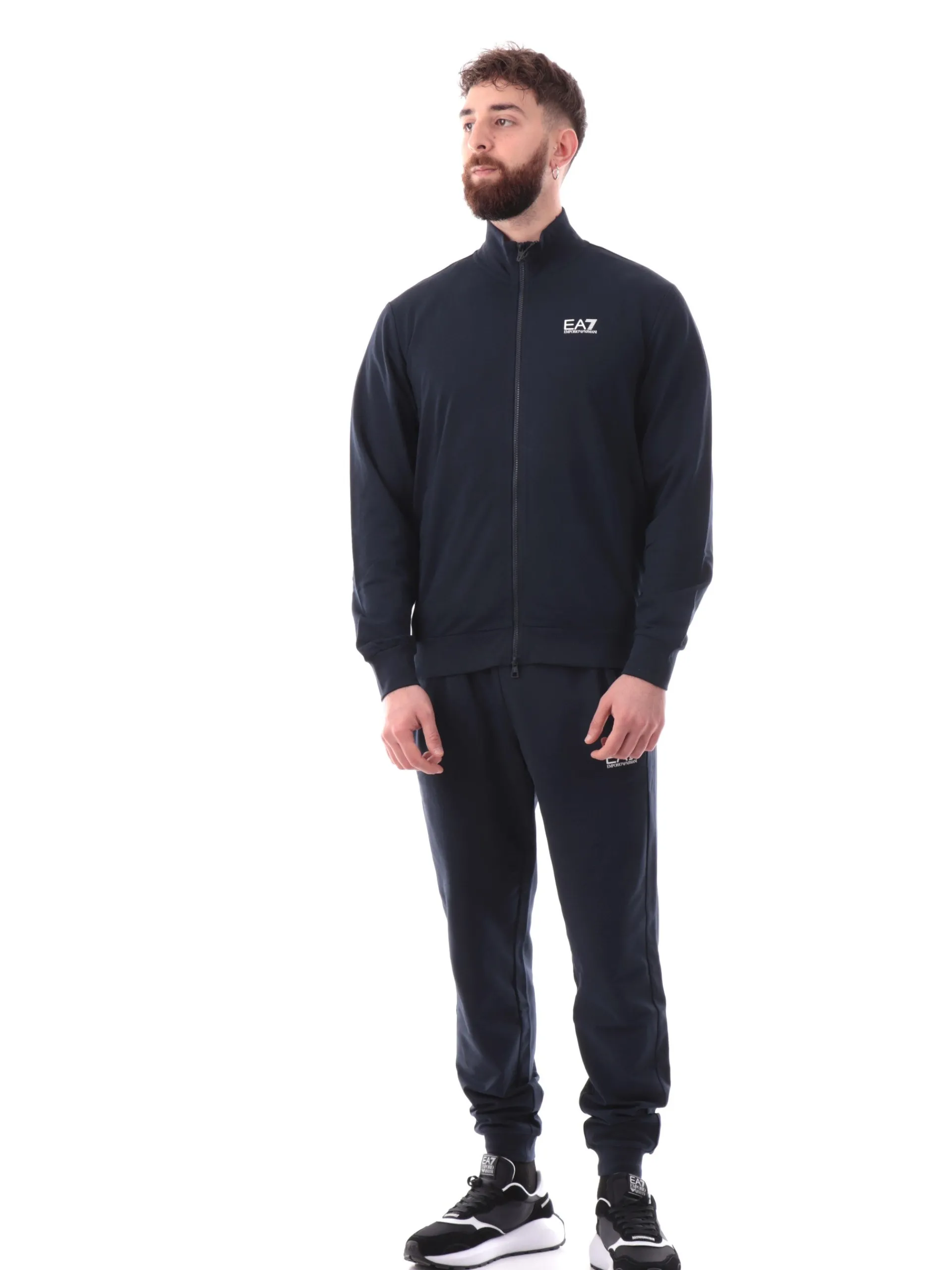 EMPORIO ARMANI 7 Felpe*Felpa Emporio Armani EA7 blu da uomo full zip 8NPM31PJVRZ