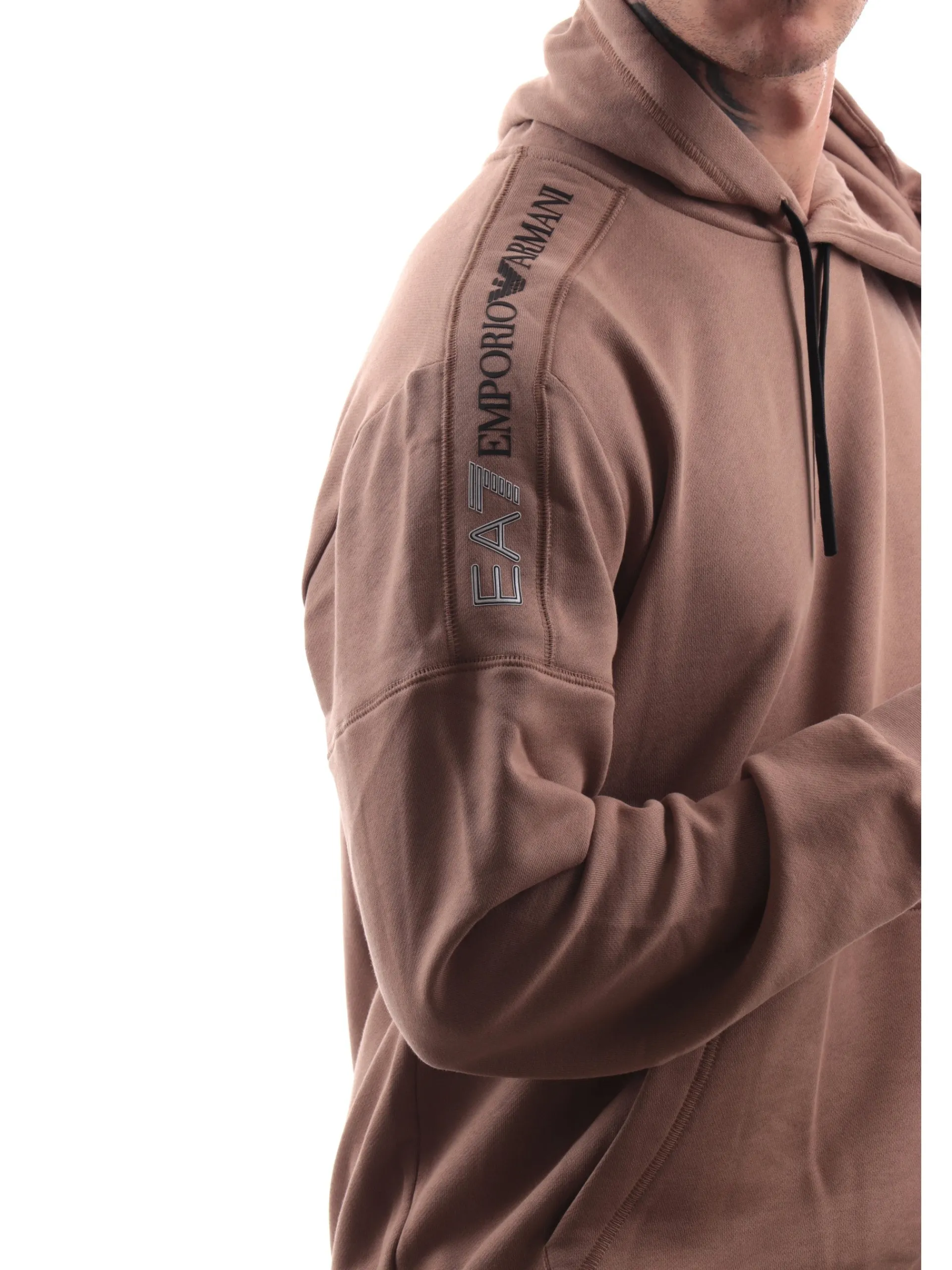 EMPORIO ARMANI 7 Felpe*Felpa Emporio Armani EA7 marrone da uomo con cappuccio 6DPM18PJVTZ