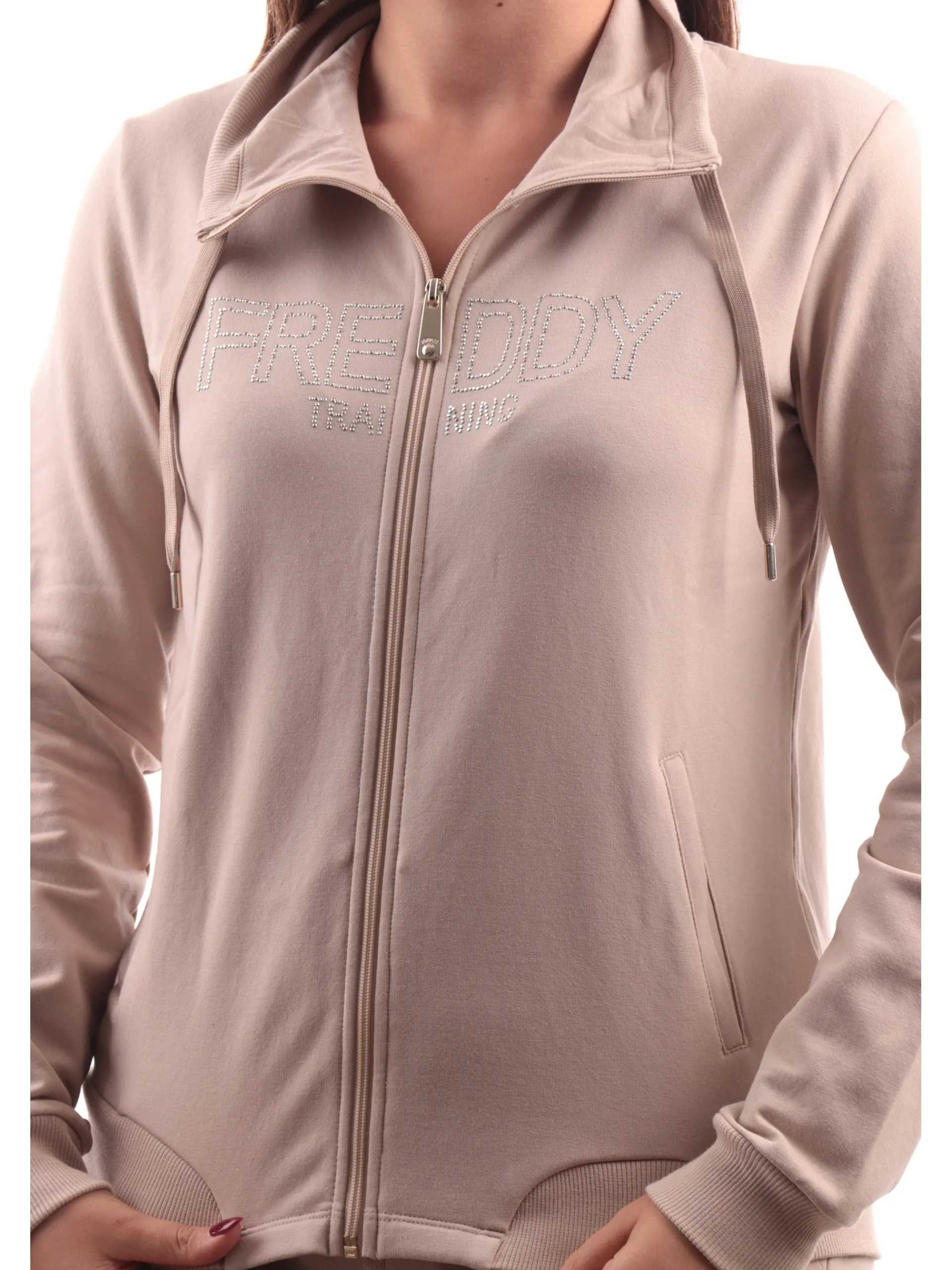 FREDDY Felpe*Felpa beige da donna full zip F4WTRS1