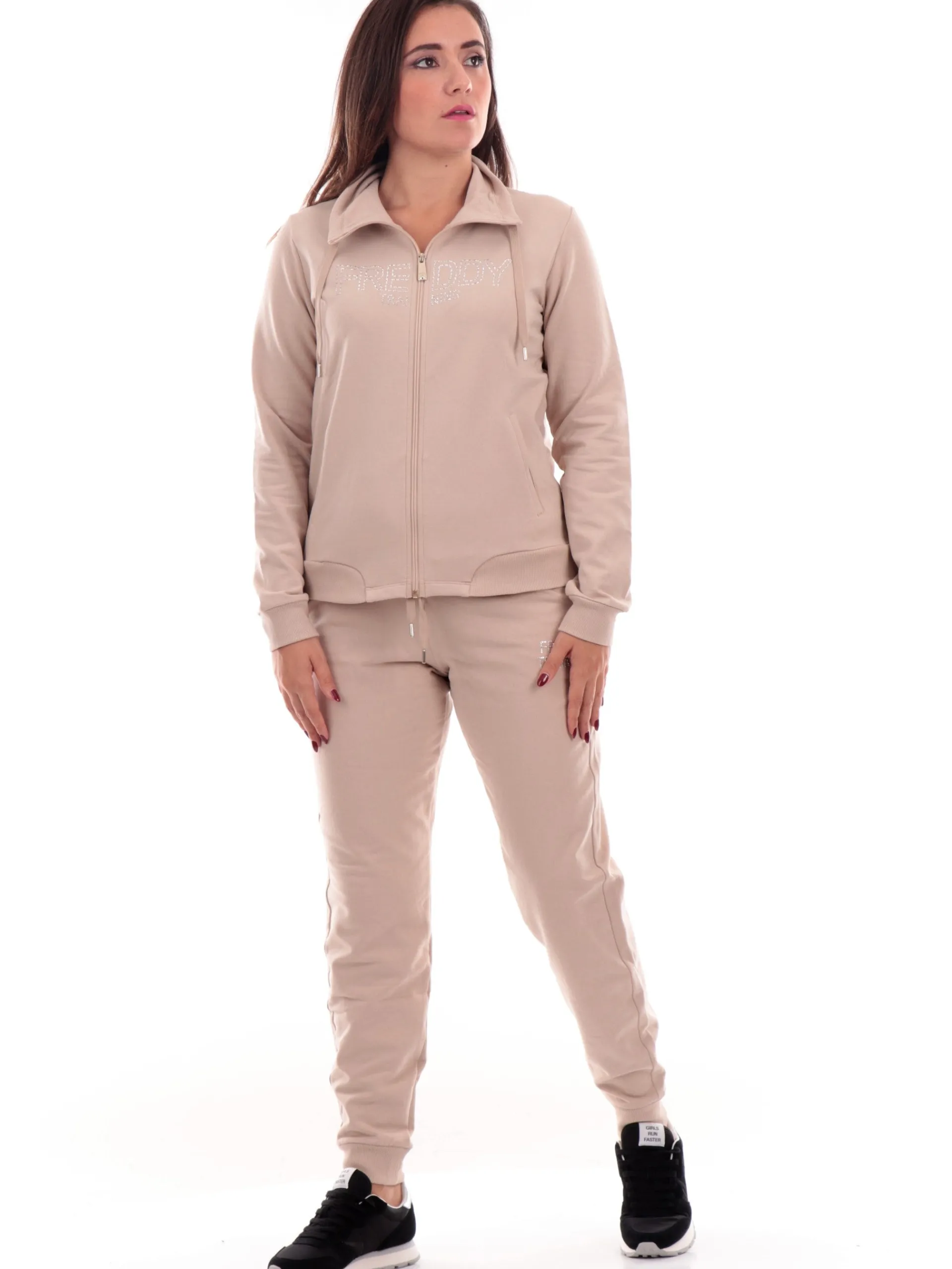 FREDDY Felpe*Felpa beige da donna full zip F4WTRS1