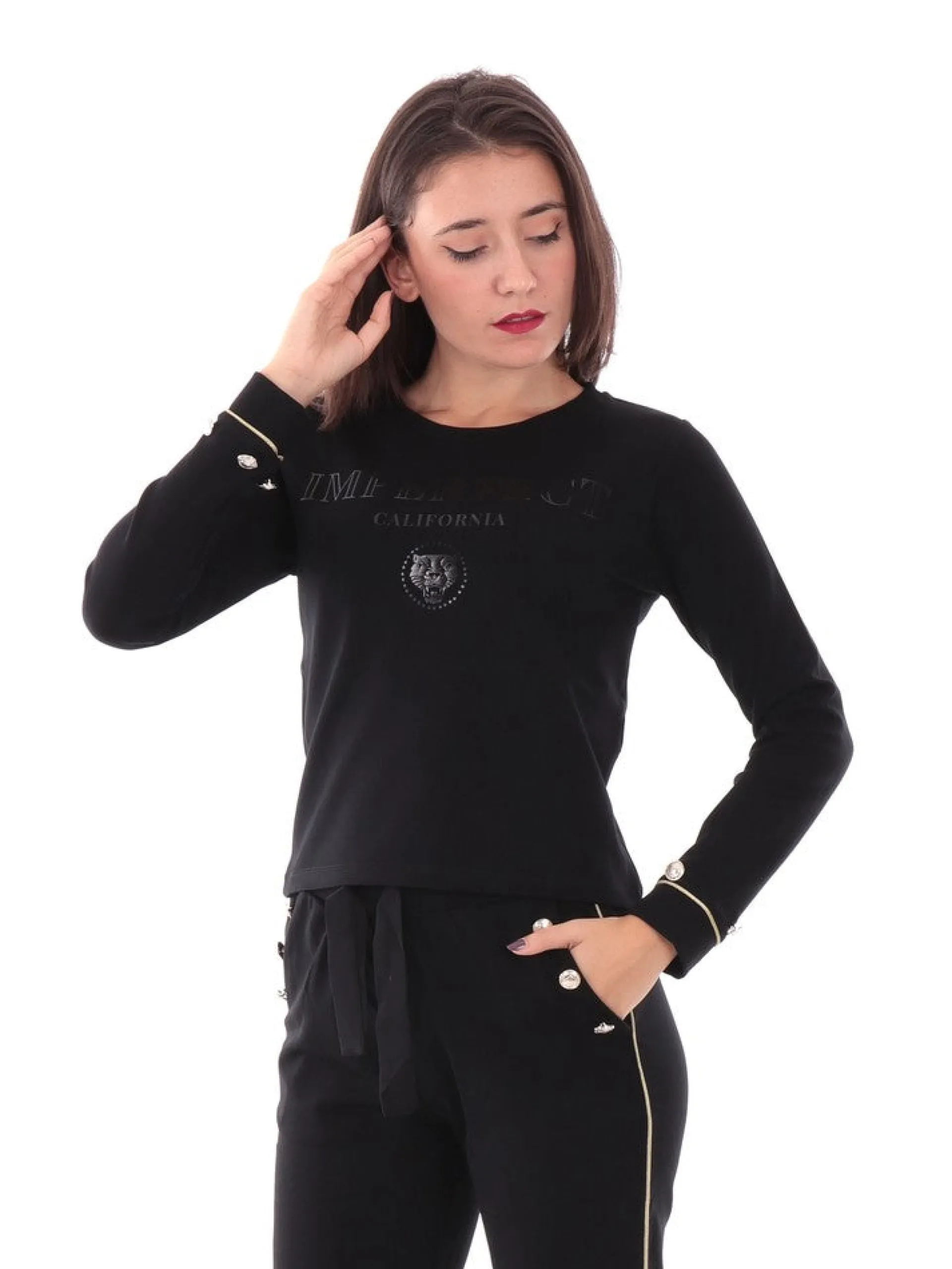 IMPERFECT Felpe*Felpa Nera da Donna IW20W13FG