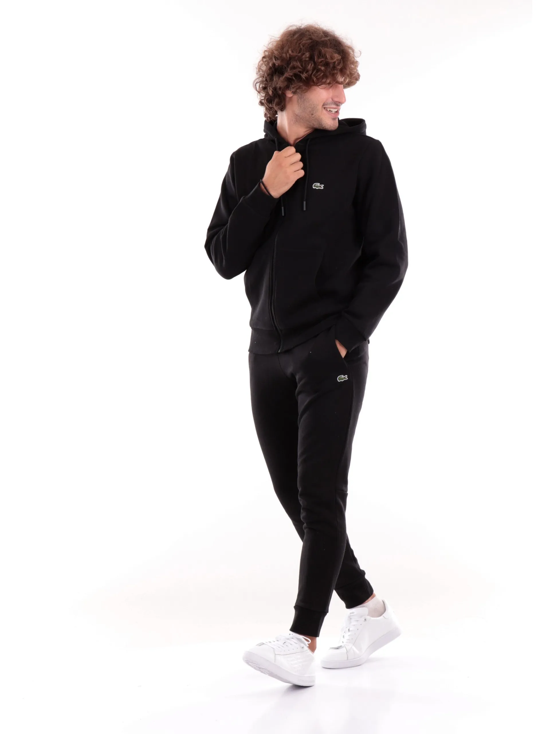 LACOSTE Felpe*Felpa nera da uomo SH9626