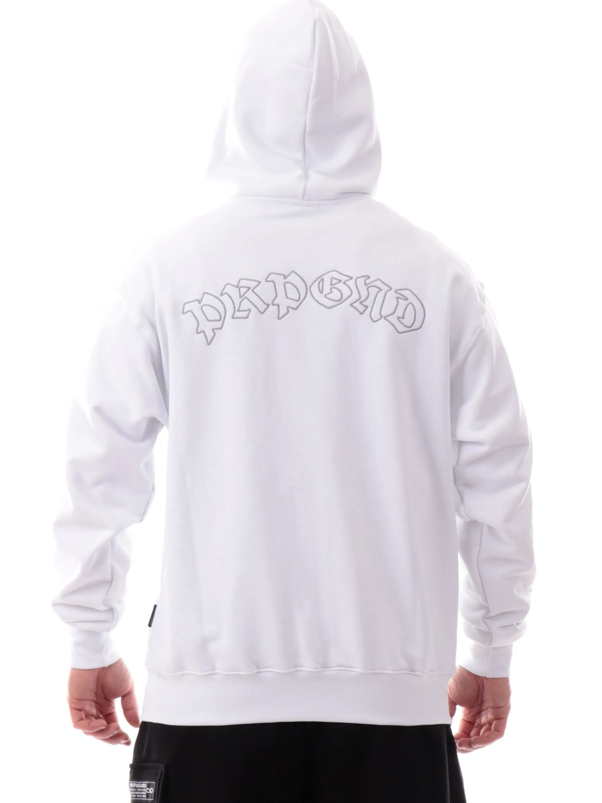 PROPAGANDA Felpe*Felpa bianca Capital full zip con cappuccio 25SSPRFE
