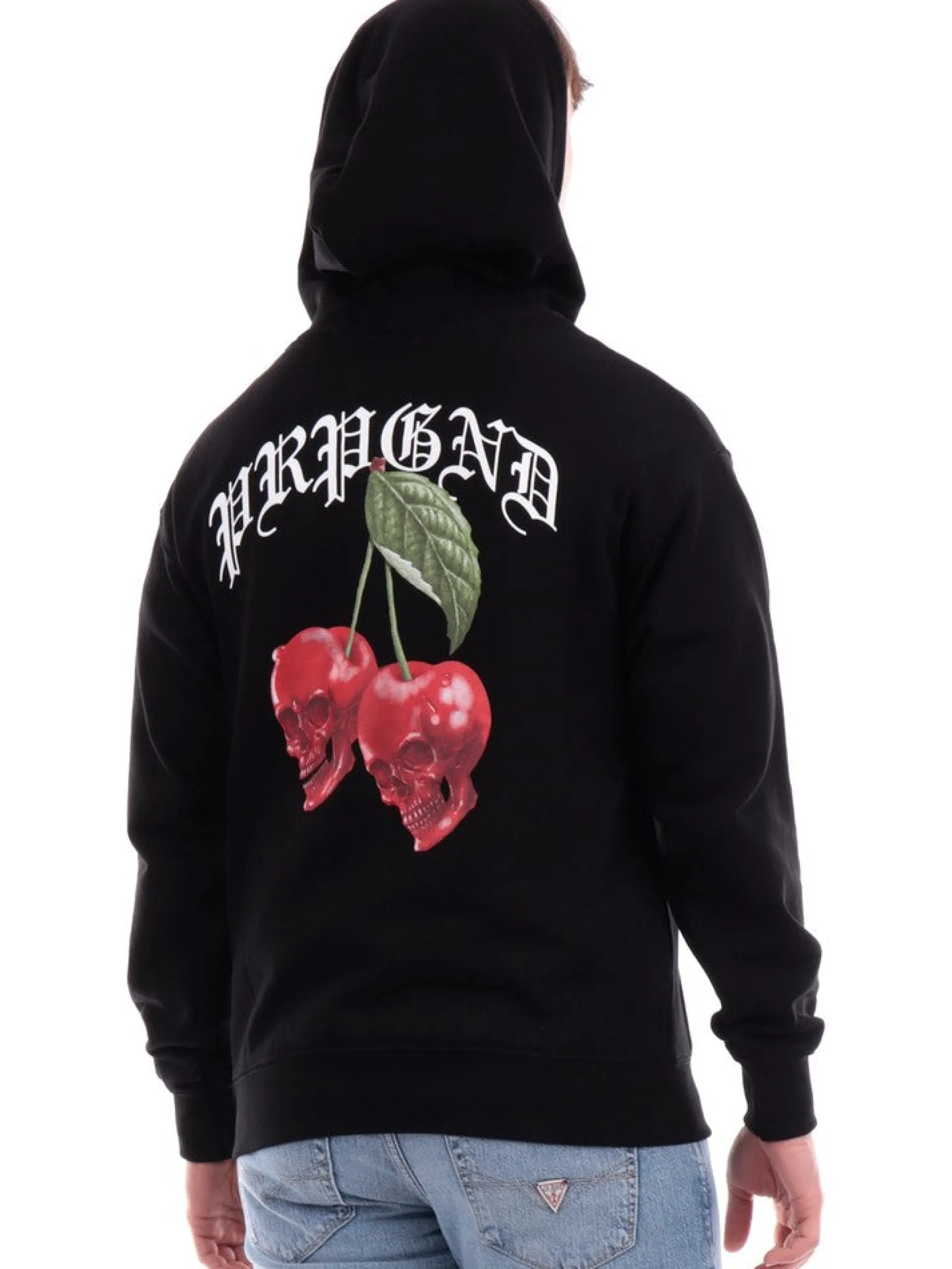 PROPAGANDA Felpe*Felpa nera Cherry 24SSPRFE