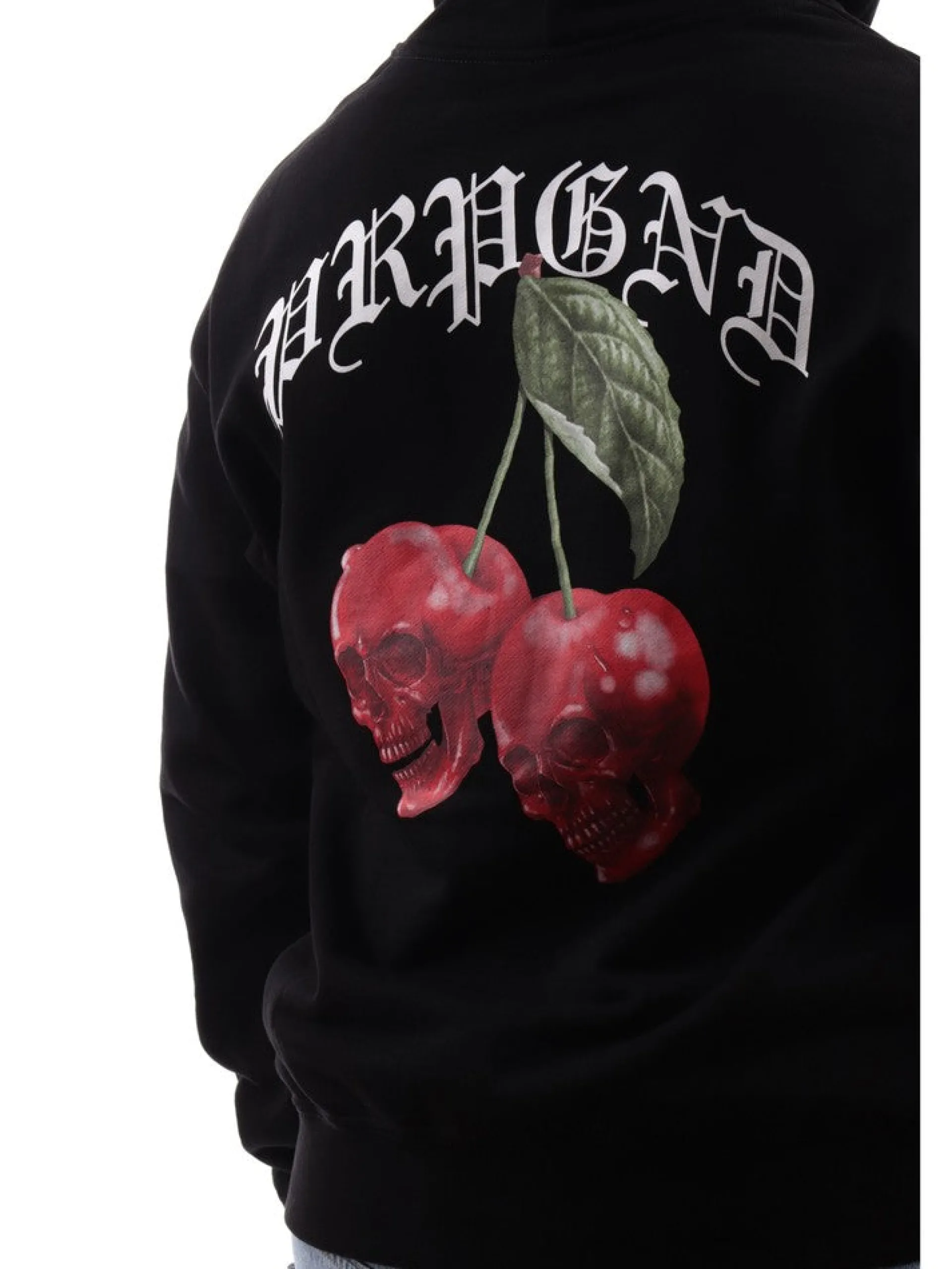 PROPAGANDA Felpe*Felpa nera Cherry 24SSPRFE