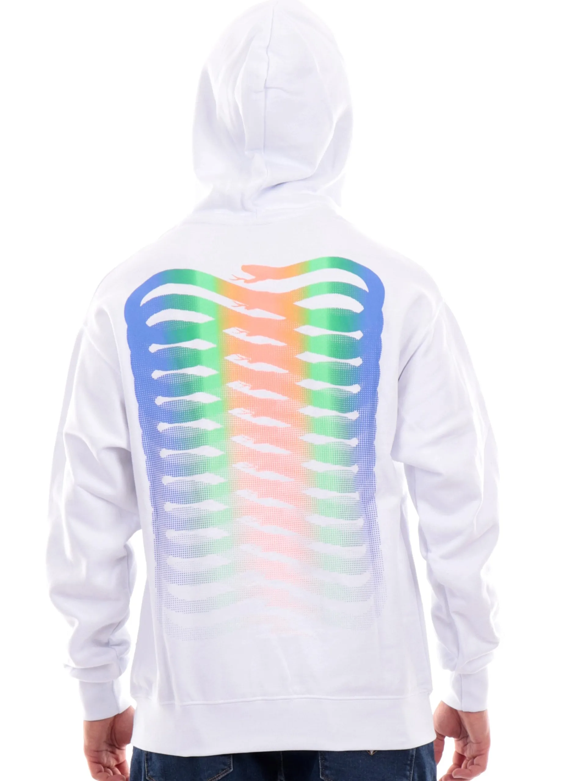 PROPAGANDA Felpe*Felpa Ribs Neon bianca con cappuccio 24FWPRFE