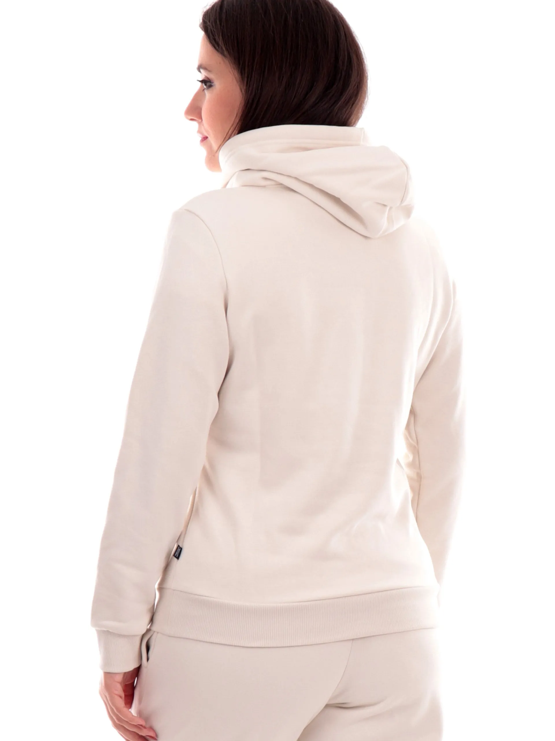 PUMA Felpe*Felpa beige da donna logo glitter con cappuccio 684767