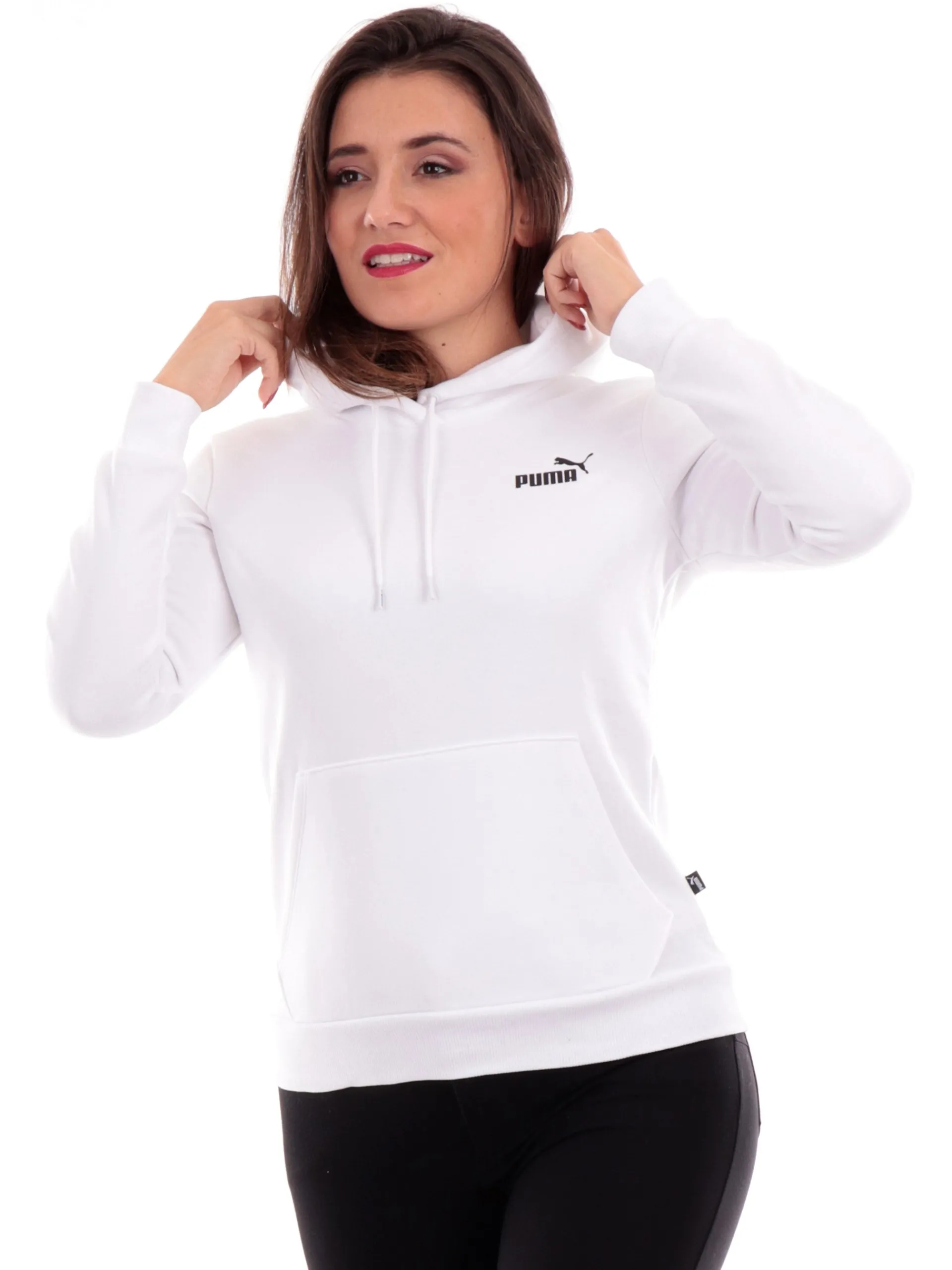 PUMA Felpe*Felpa bianca da donna con cappuccio 586799