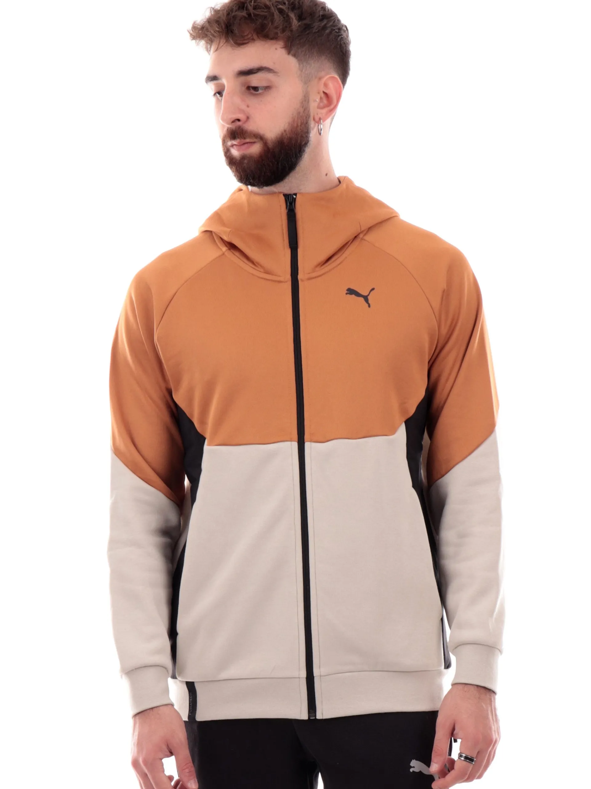 PUMA Felpe*Felpa marrone e beige da uomo Tech Bicolore 626813