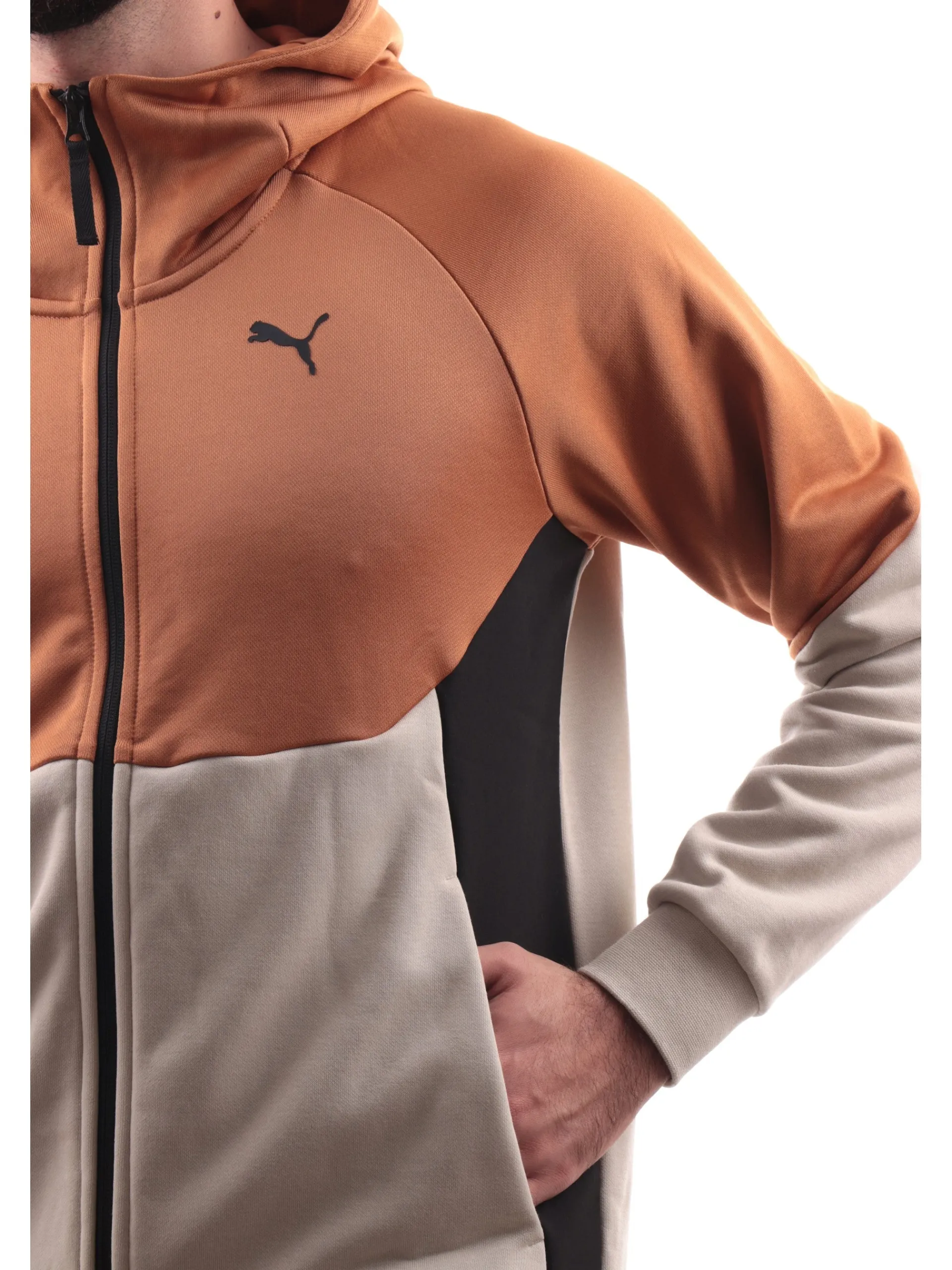 PUMA Felpe*Felpa marrone e beige da uomo Tech Bicolore 626813