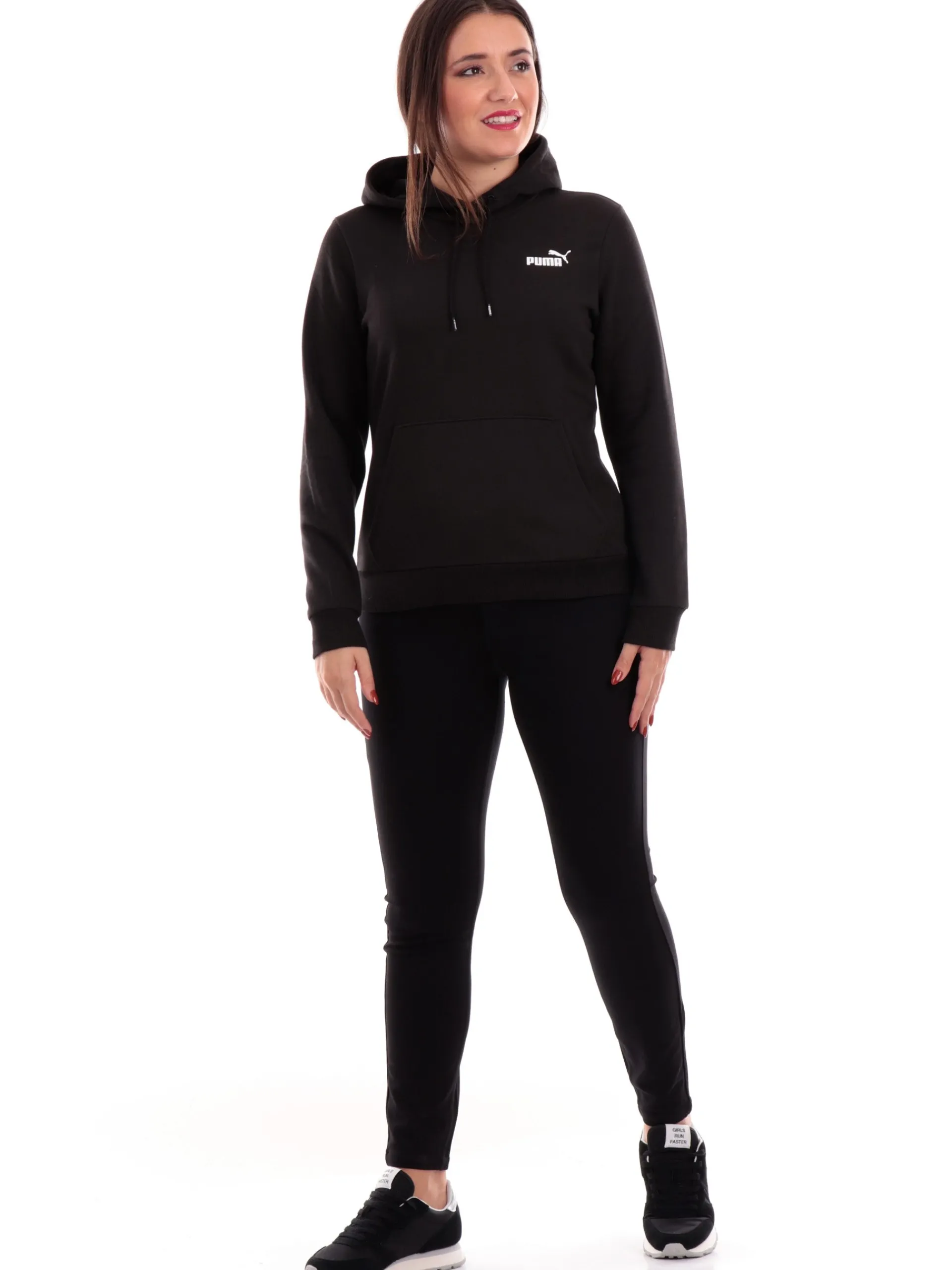 PUMA Felpe*Felpa nera da donna con cappuccio 586799