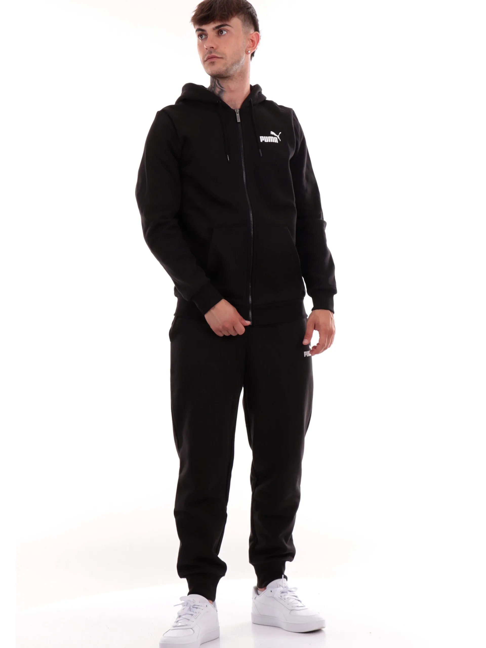 PUMA Felpe*Felpa nera da uomo con zip 586702